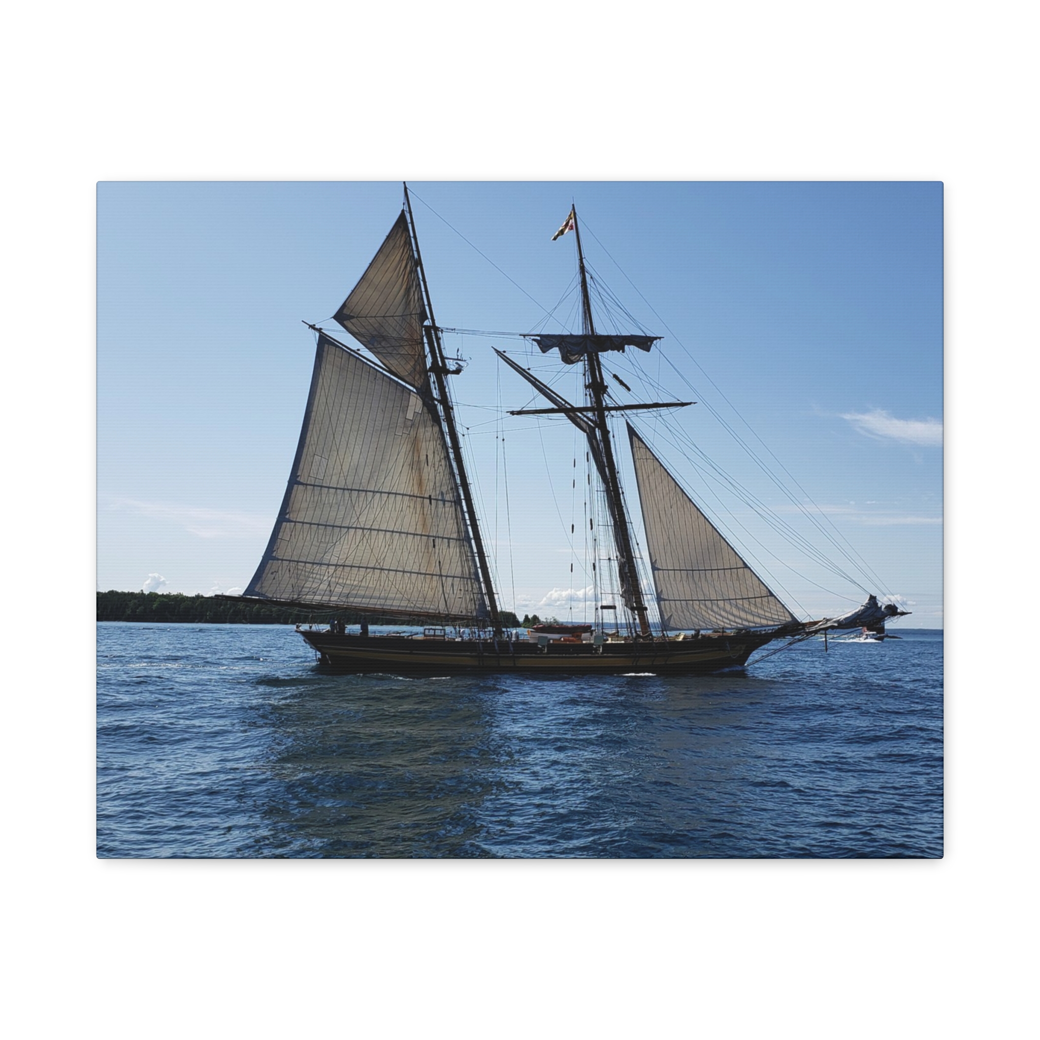 Schooner on Lake Huron near Mackinac Island Wrapped Canvas Wall Art – Great Lakes Nautical Photography – Michigan Sailing Ship Print Ready to Hang - Image 9