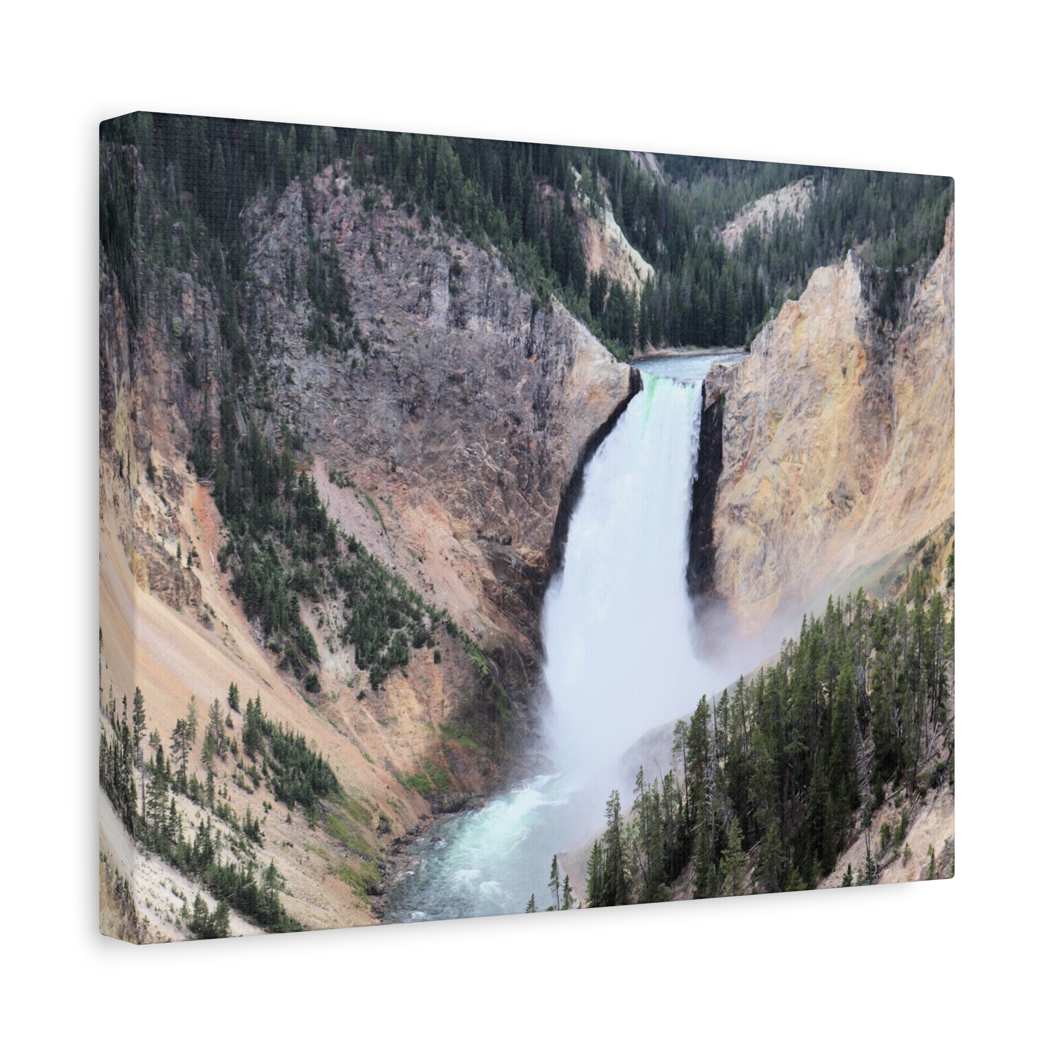 Lower Yellowstone Falls Wrapped Canvas Wall Art | Yellowstone National Park Scenic Waterfall Photography | Ready-to-Hang Nature Décor for Living Room, Office, or Cabin - Image 6
