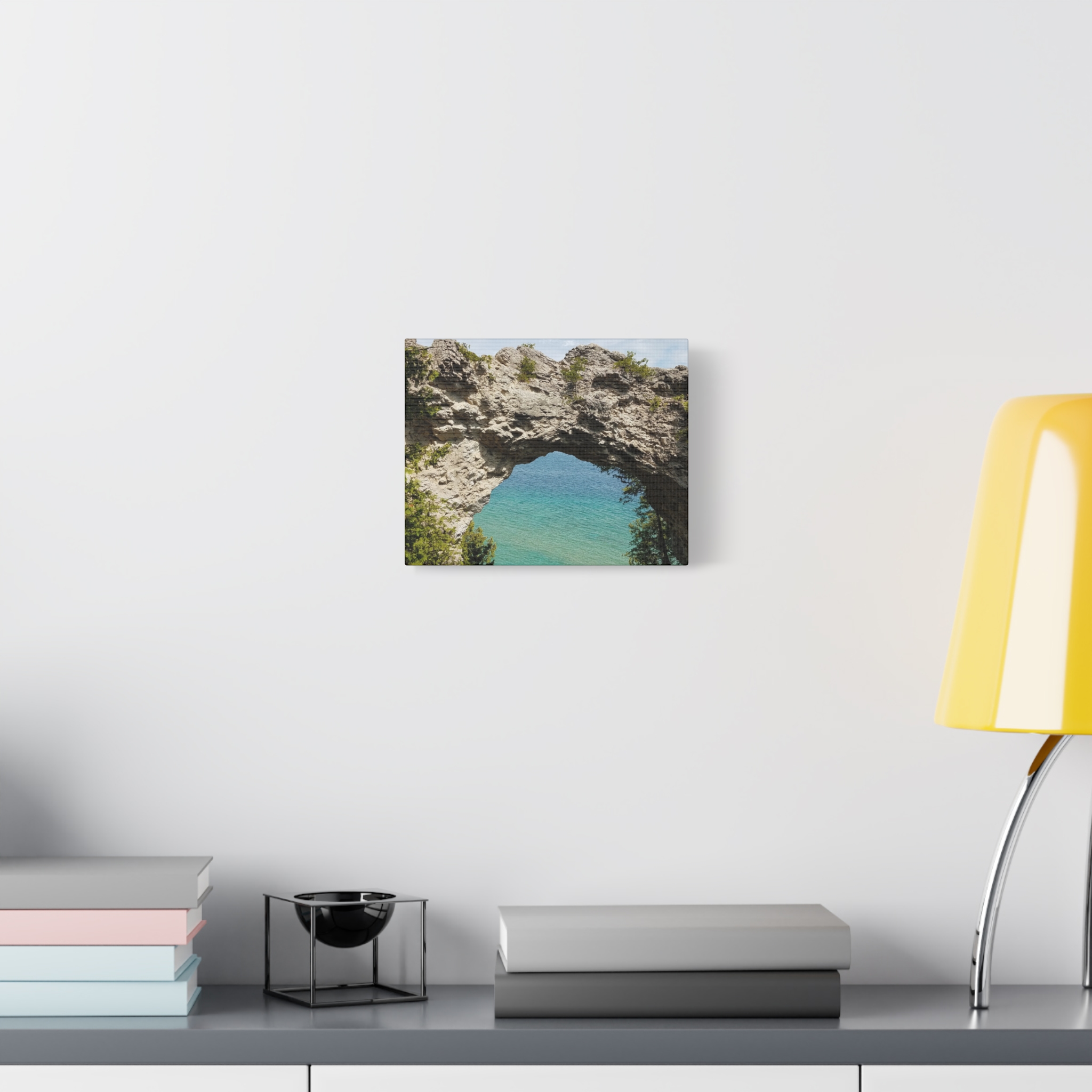 Arch Rock on Mackinac Island Wrapped Canvas Wall Art – Lake Huron Scenic Photography – Michigan Great Lakes Landmark Nature Décor – Limestone Rock Formation Print Ready to Hang - Image 3