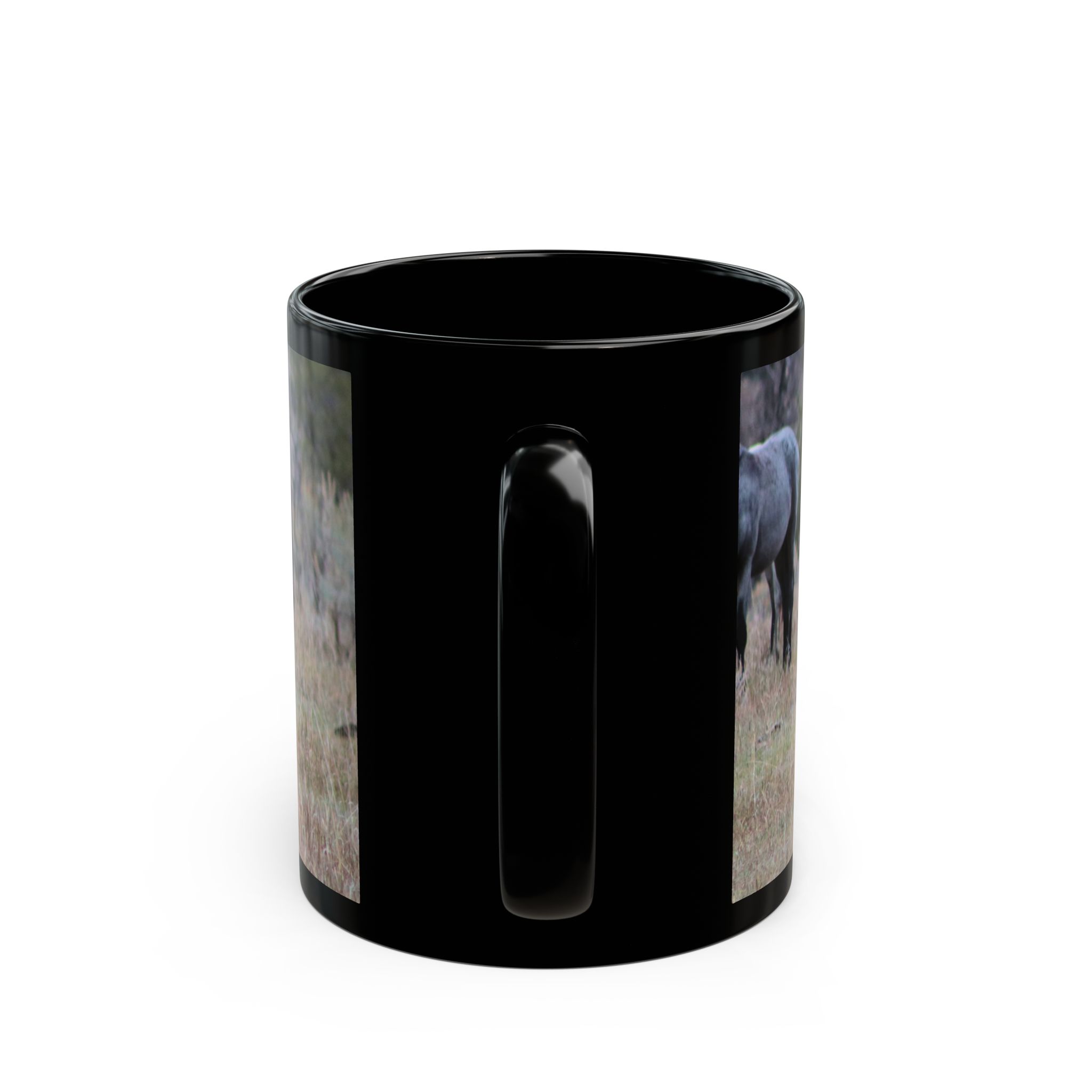Herd of Wild Horses at Theodore Roosevelt National Park Black Ceramic Wraparound Mug Featuring Scenic Original GentleSeas Photography - Image 5