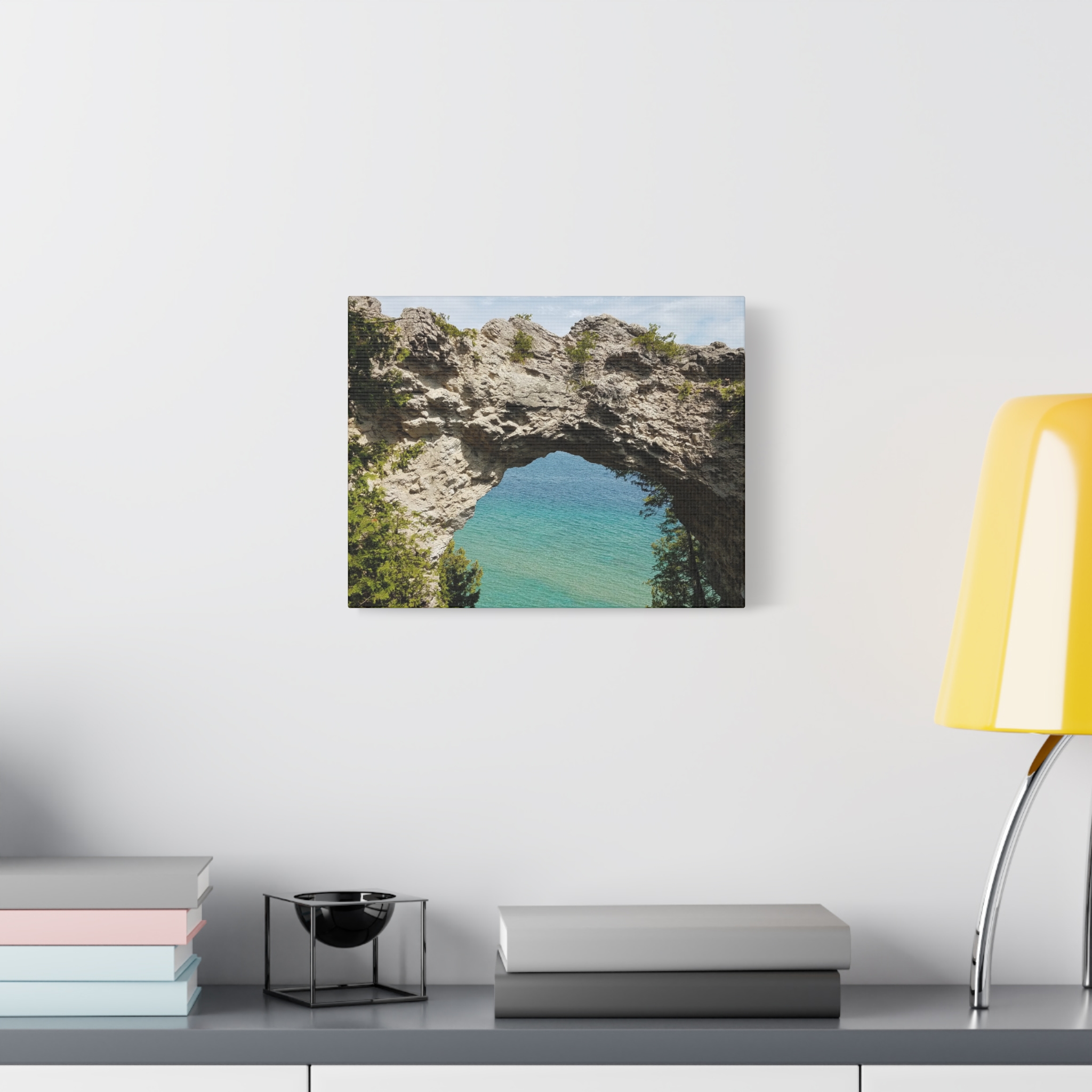 Arch Rock on Mackinac Island Wrapped Canvas Wall Art – Lake Huron Scenic Photography – Michigan Great Lakes Landmark Nature Décor – Limestone Rock Formation Print Ready to Hang - Image 7