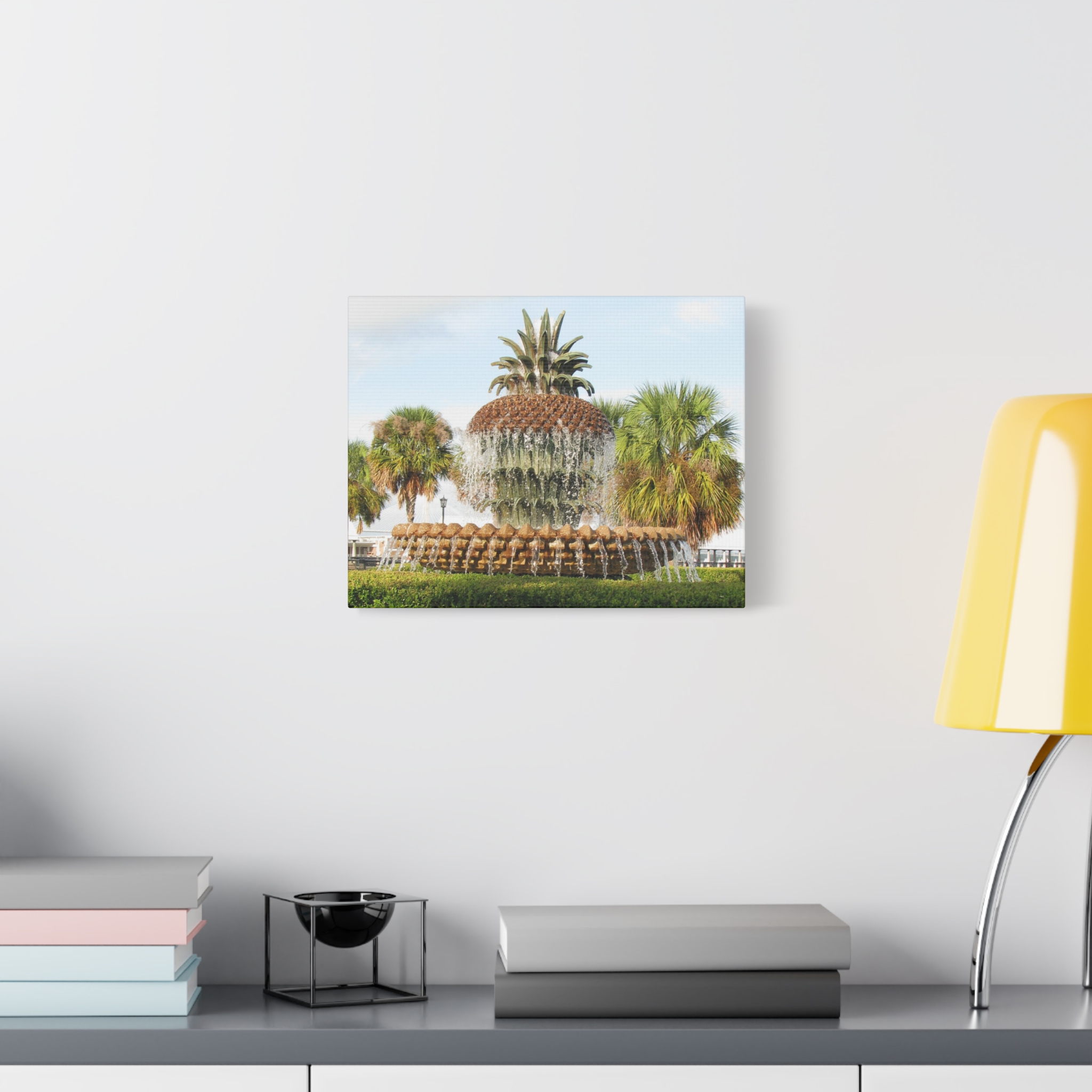 Wrapped Canvas Wall Art of Pineapple Fountain in Charleston South Carolina – Riley Waterfront Park Southern Coastal Décor Landmark Photography - Image 7