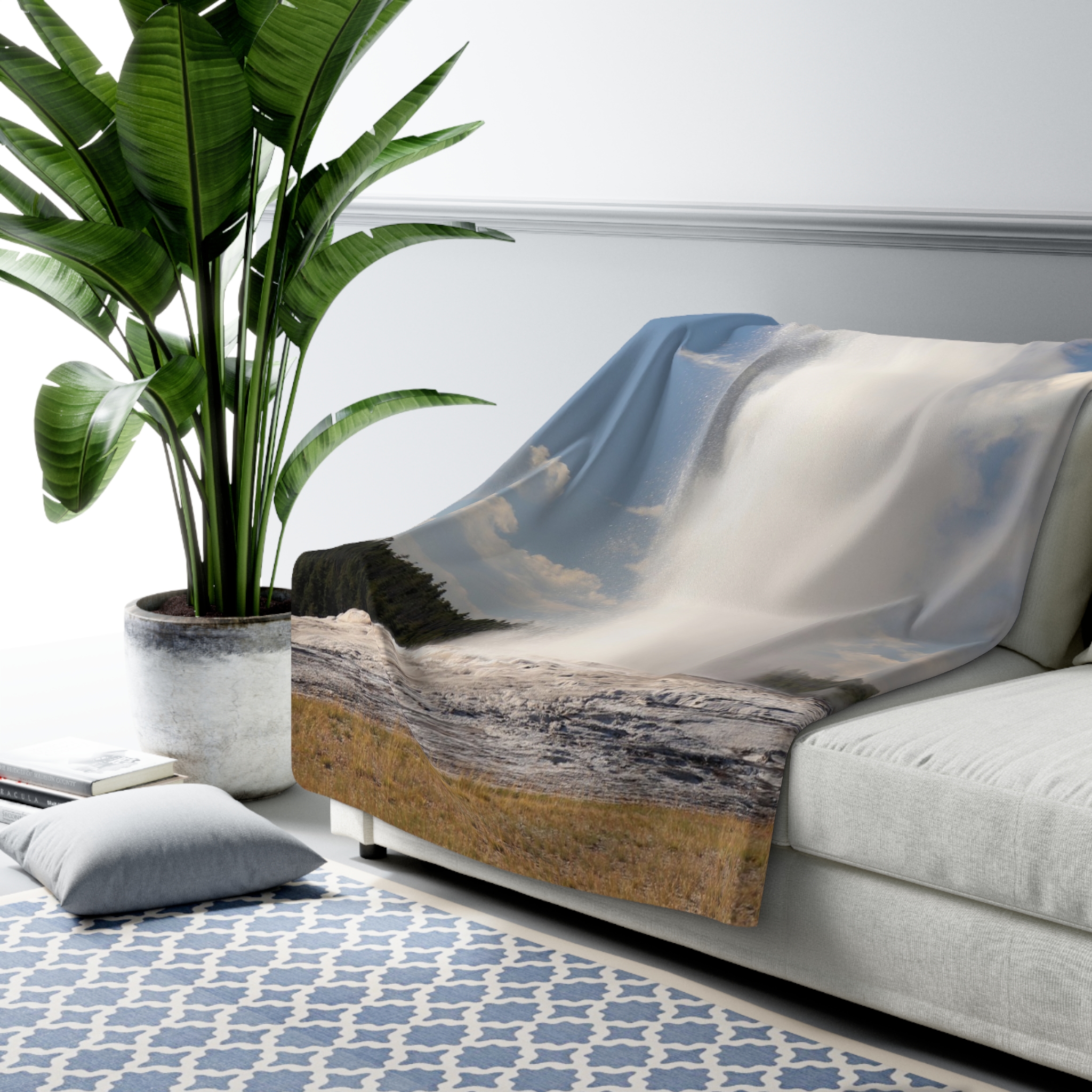 GentleSeas Sherpa Fleece Blanket Featuring Old Faithful Geyser Eruption at Yellowstone National Park - Image 7