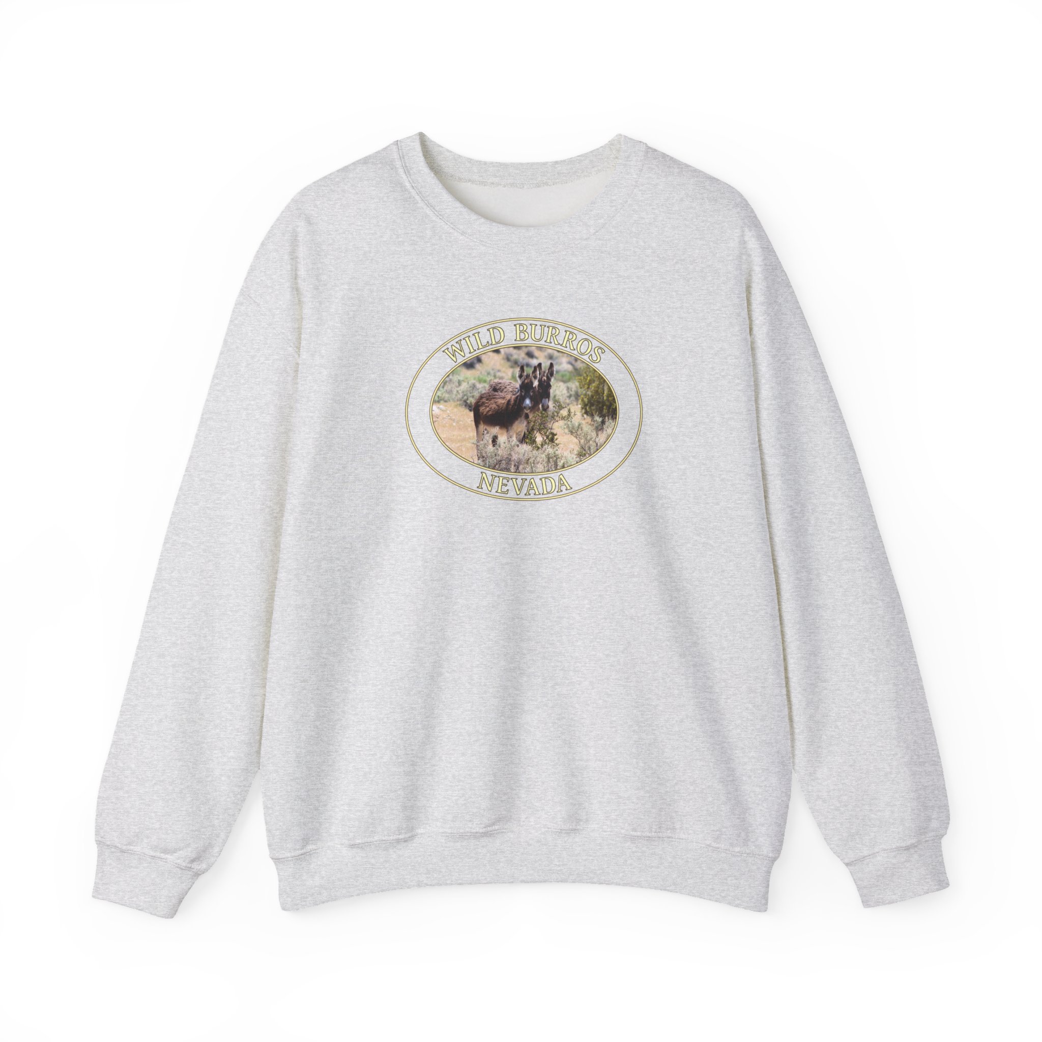 GentleSeas Wild Donkey Couple Crewneck Sweatshirt Featuring Original Western Nevada Photography - Image 5
