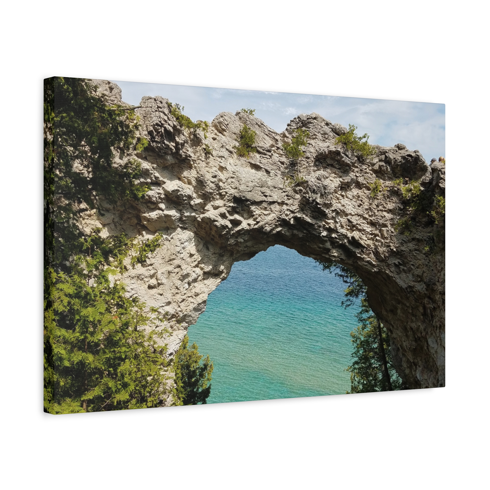 Arch Rock on Mackinac Island Wrapped Canvas Wall Art – Lake Huron Scenic Photography – Michigan Great Lakes Landmark Nature Décor – Limestone Rock Formation Print Ready to Hang - Image 14