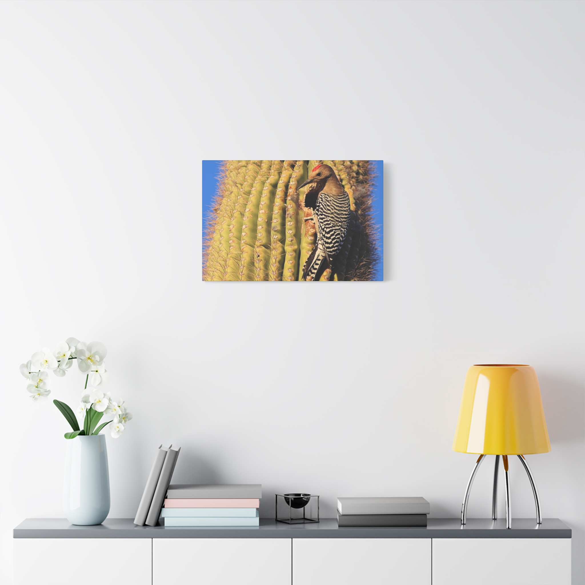 Gila Woodpecker on Saguaro Cactus – Wrapped Canvas Wall Art | Kofa National Wildlife Refuge Print | Arizona Bird and Desert Home Decor - Image 15