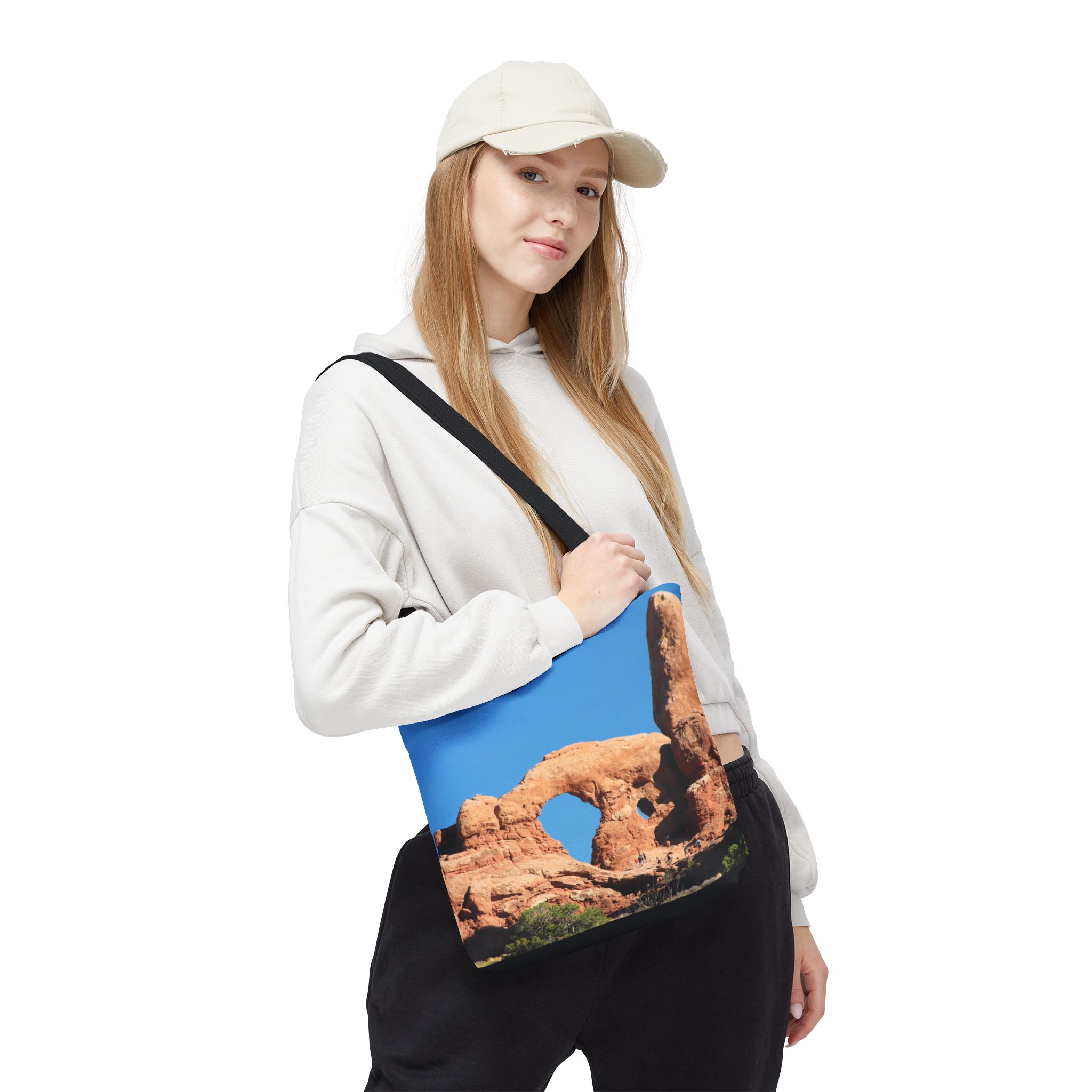 Closeup of Turret Arch at Arches National Park, Premium All-Over Print Tote Bag for Nature Lovers, Original GentleSeas Photography - Image 5