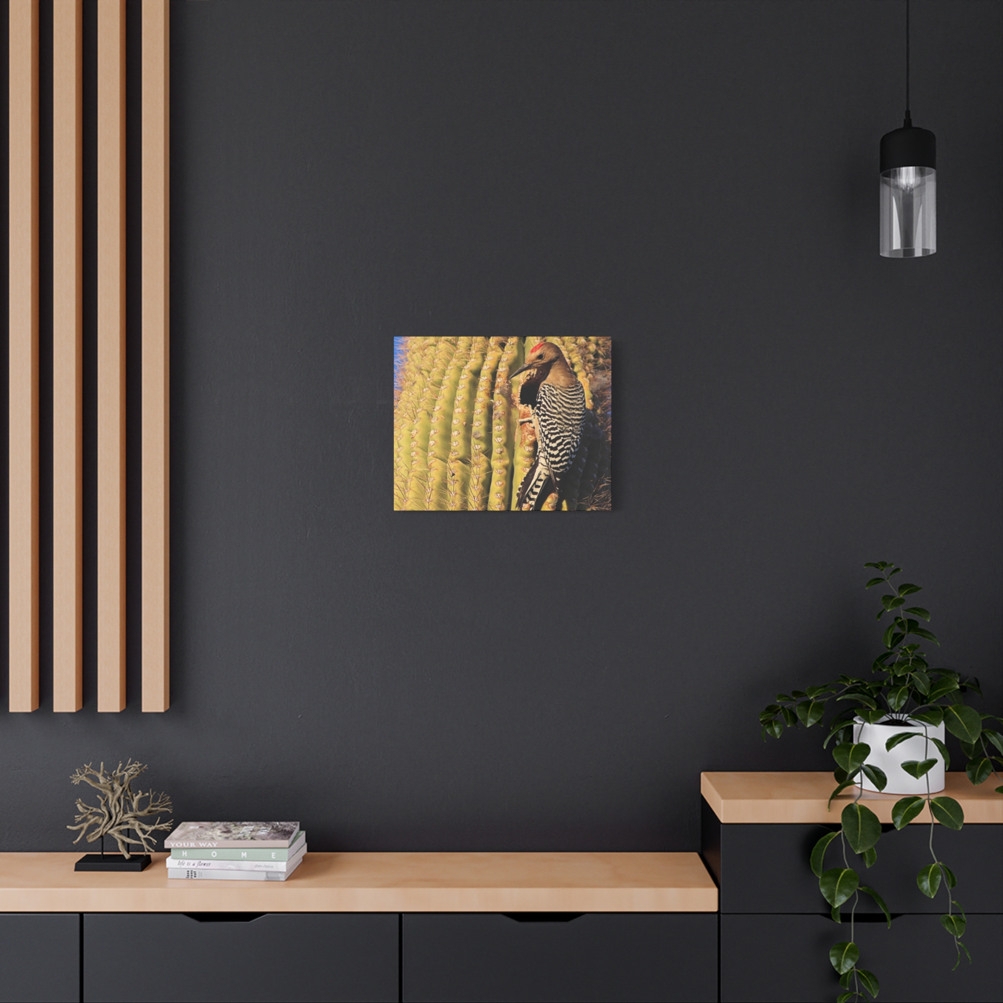 Gila Woodpecker on Saguaro Cactus – Wrapped Canvas Wall Art | Kofa National Wildlife Refuge Print | Arizona Bird and Desert Home Decor - Image 12