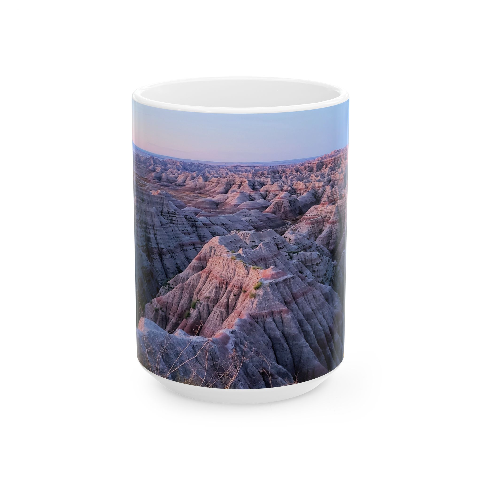 Sunrise Over Pink Sandstone Buttes at Badlands National Park Ceramic Wraparound Mug, Scenic Nature Photography Coffee Cup, Original GentleSeas Photography - Image 6