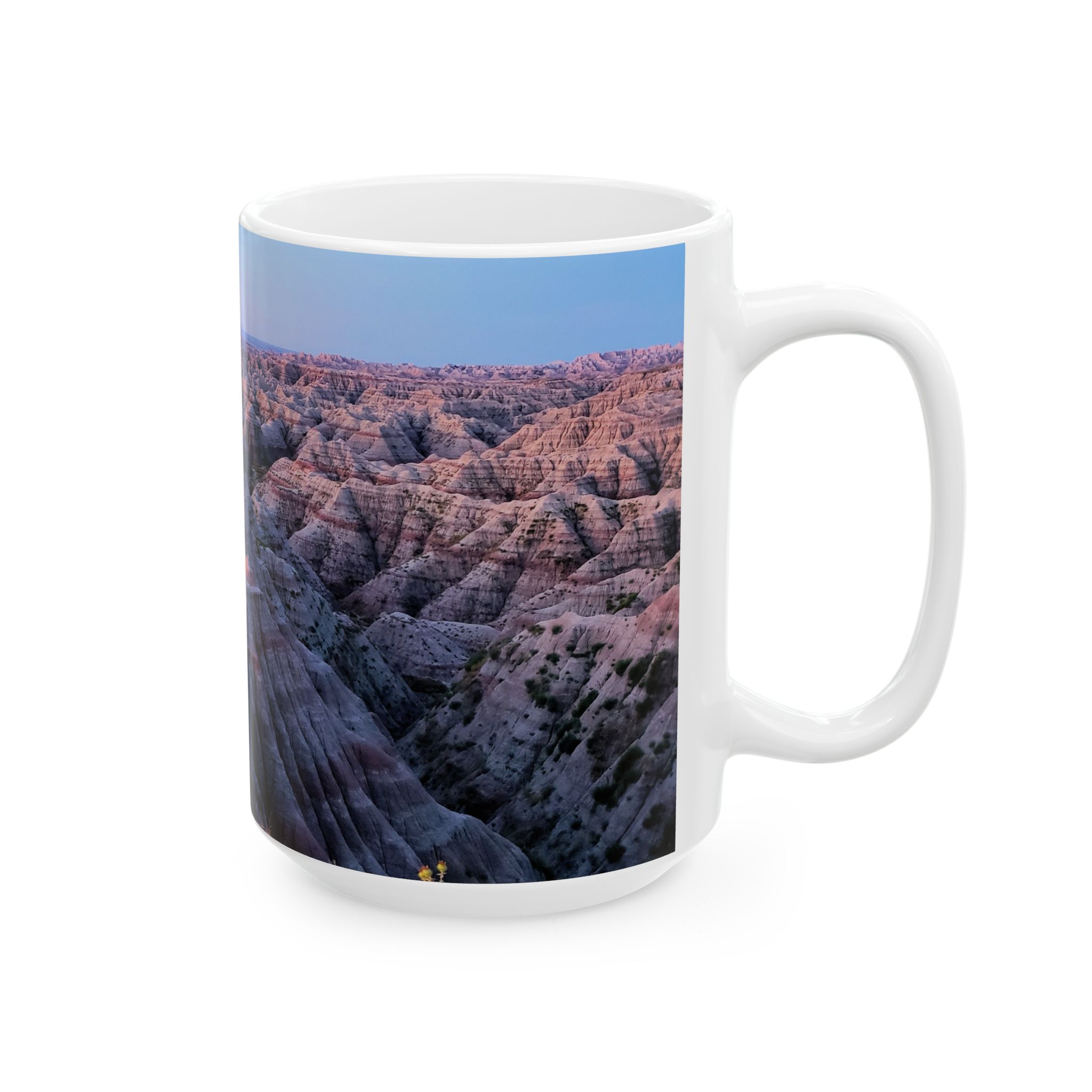 Sunrise Over Pink Sandstone Buttes at Badlands National Park Ceramic Wraparound Mug, Scenic Nature Photography Coffee Cup, Original GentleSeas Photography - Image 9