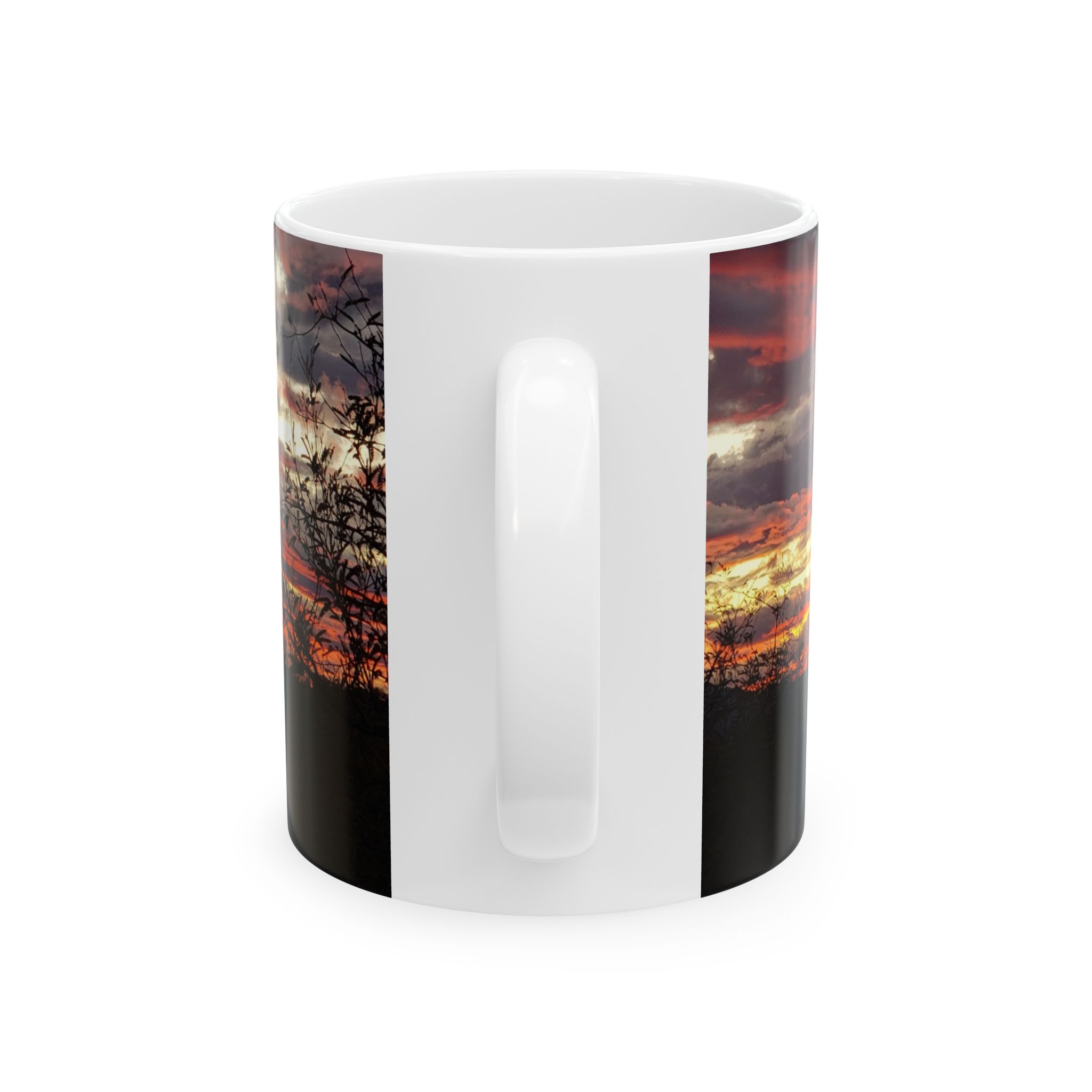 Arizona Sunset with Saguaro Cactus Ceramic Wraparound Mug, Scenic Catalina State Park Drinkware for Nature Lovers, Original GentleSeas Photography - Image 3