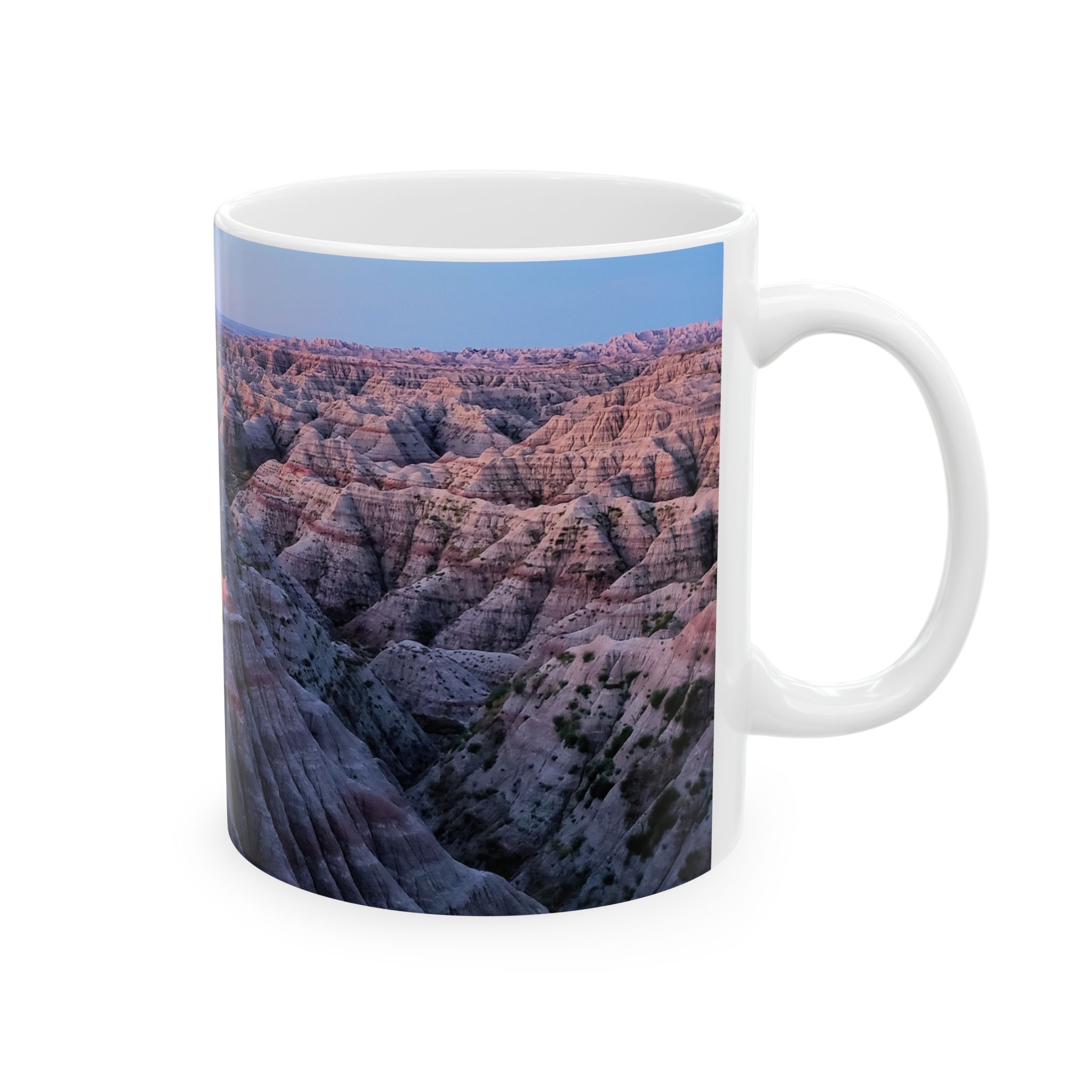 Sunrise Over Pink Sandstone Buttes at Badlands National Park Ceramic Wraparound Mug, Scenic Nature Photography Coffee Cup, Original GentleSeas Photography - Image 5