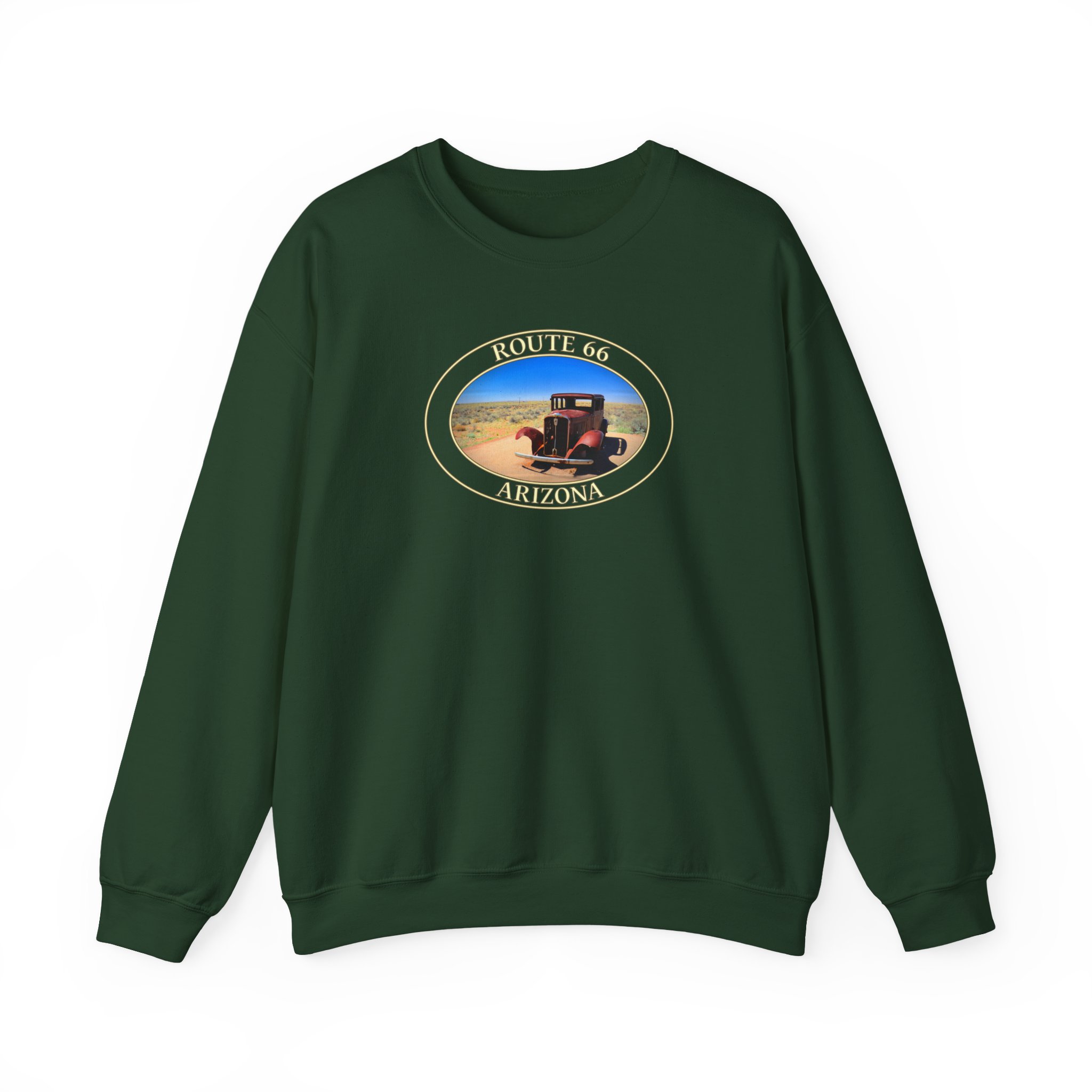 GentleSeas Crewneck Sweatshirt Featuring Antique Car on Historic Route 66 in Petrified Forest National Park - Image 13