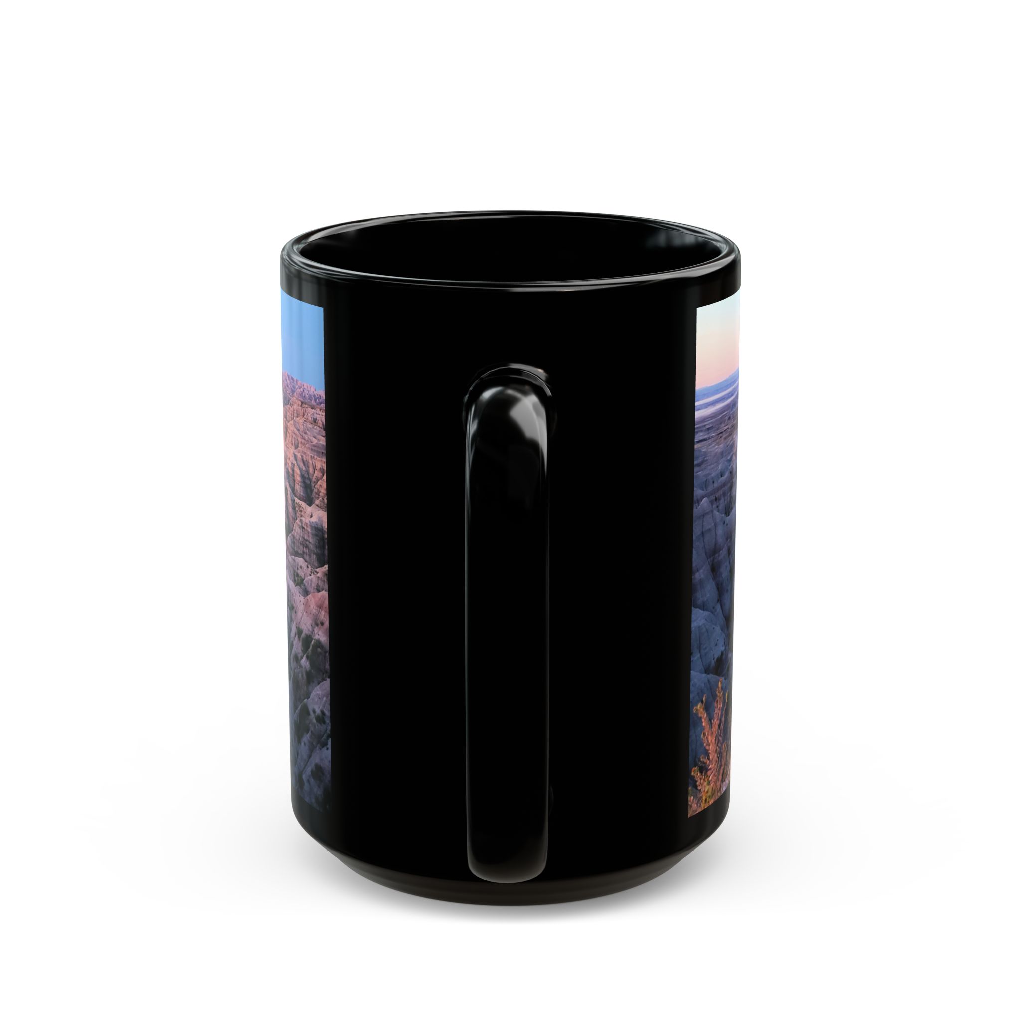 Sunrise Over Pink Sandstone Buttes at Badlands National Park Ceramic Wraparound Mug - Durable Black Coffee Cup with Scenic Original GentleSeas Photography - Image 9