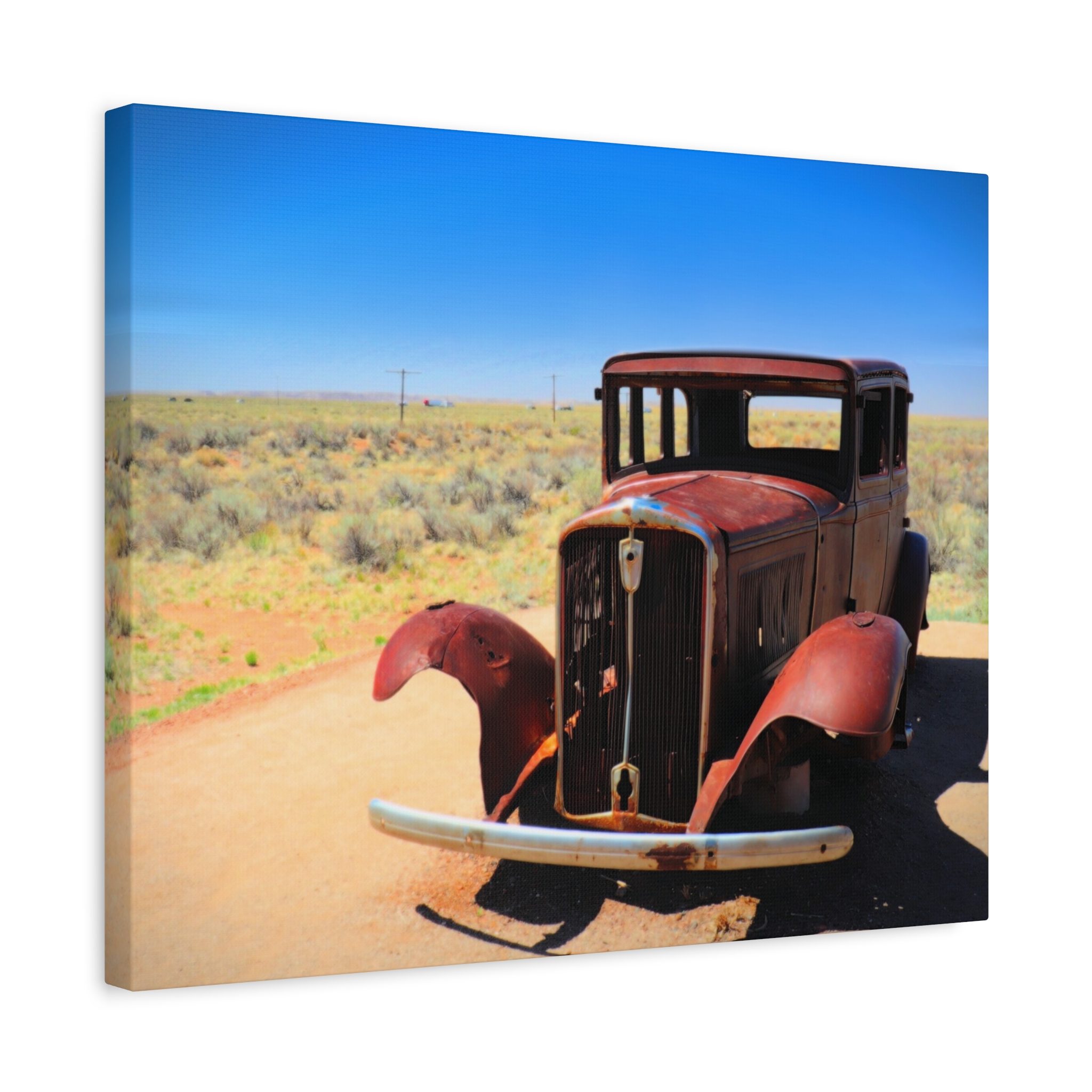 Antique Car – Wrapped Canvas Wall Art | Route 66 Near Holbrook, Arizona Print | Vintage Americana Desert Home Decor - Image 10