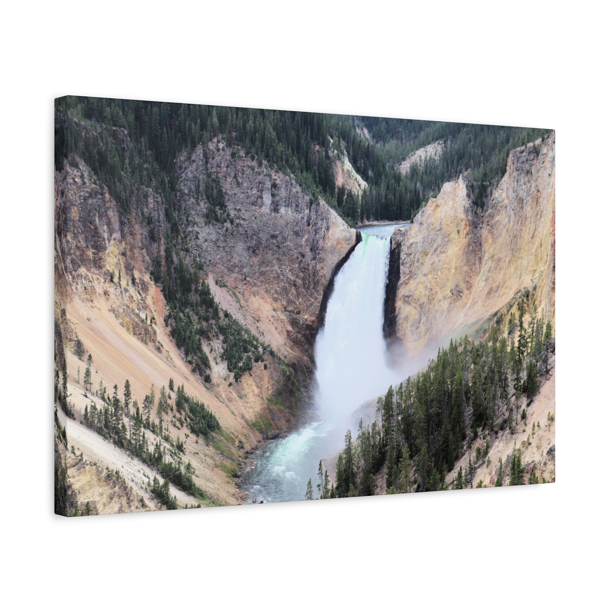 Lower Yellowstone Falls Wrapped Canvas Wall Art | Yellowstone National Park Scenic Waterfall Photography | Ready-to-Hang Nature Décor for Living Room, Office, or Cabin - Image 14