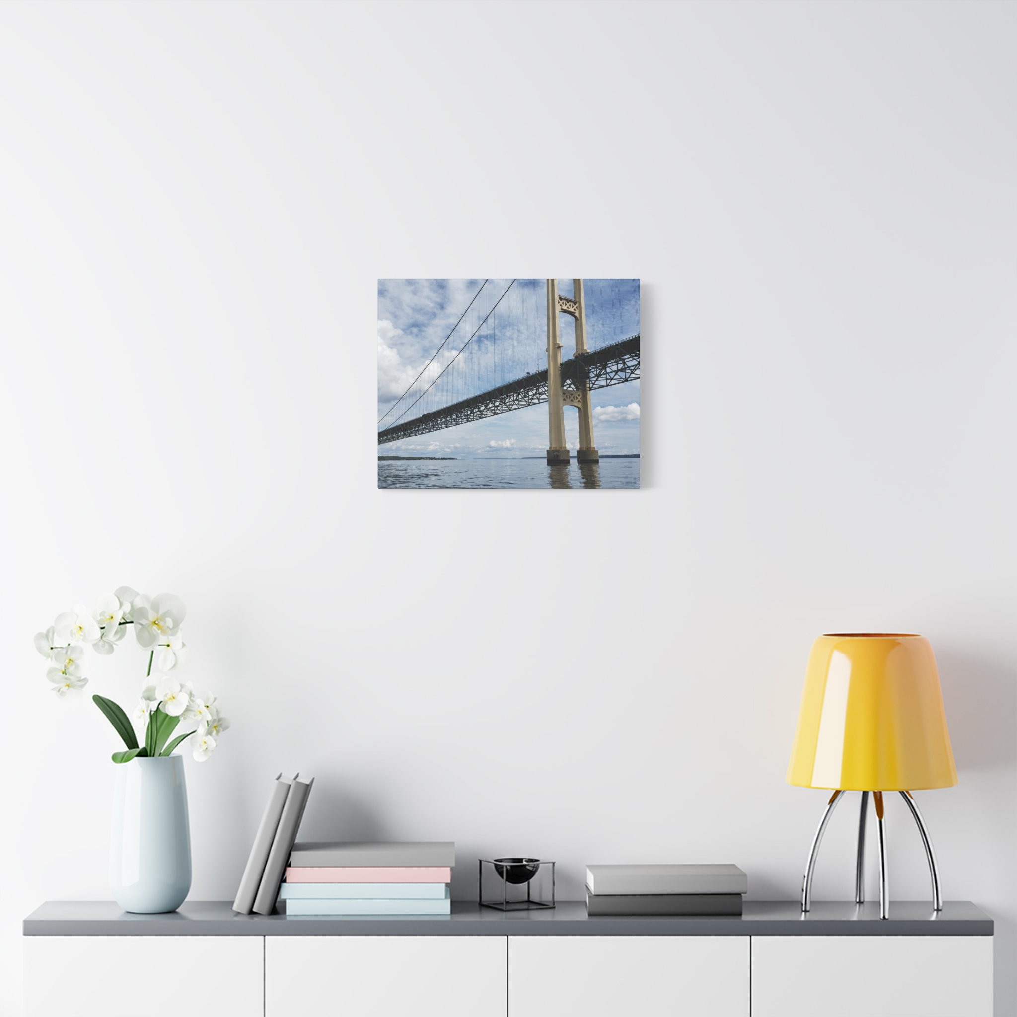 Mighty Mac Mackinac Bridge Wrapped Canvas Wall Art – Michigan Great Lakes Landmark Photography – Lake Huron and Lake Michigan Suspension Bridge Print Ready to Hang - Image 11