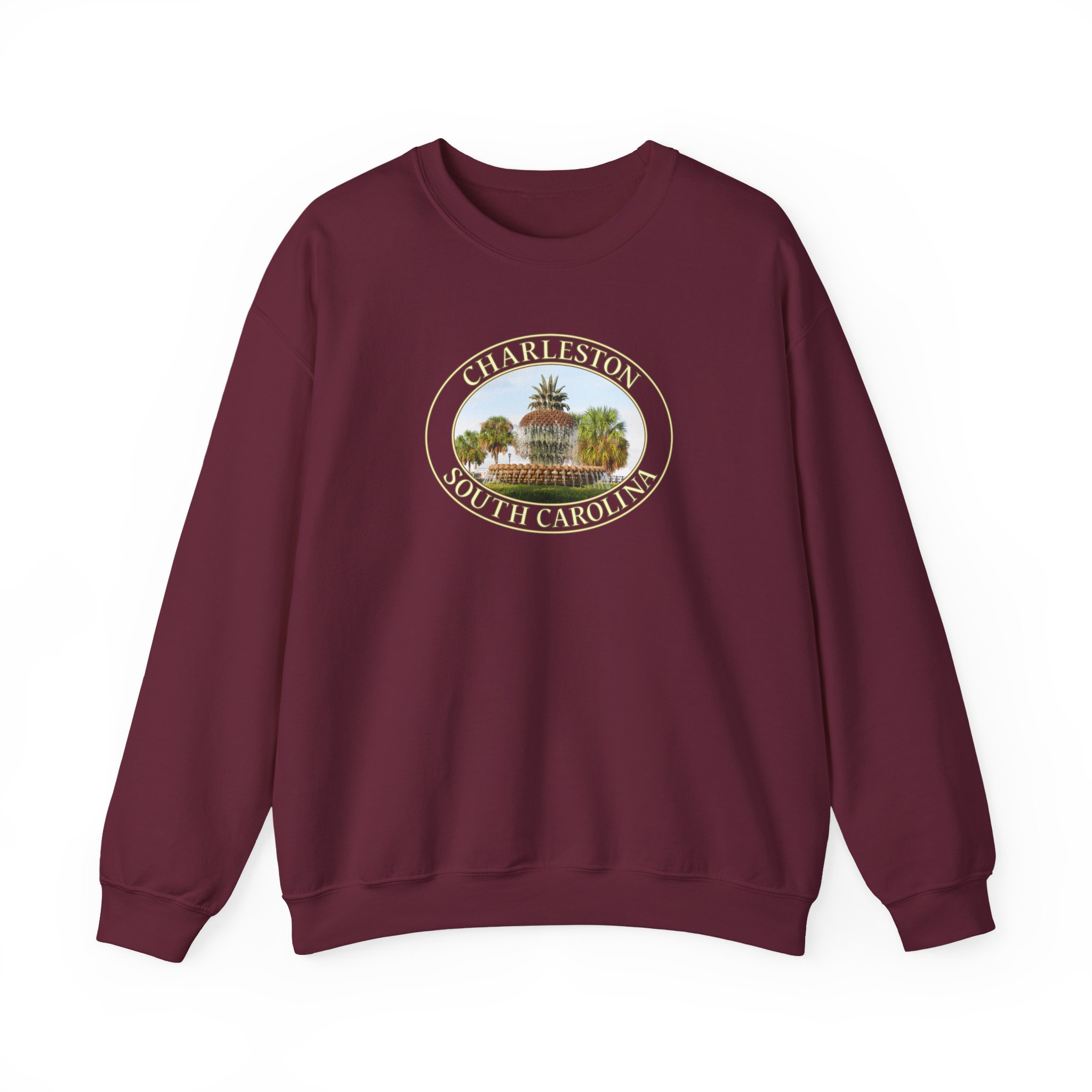 GentleSeas Pineapple Fountain Charleston SC Crewneck Sweatshirt - Cozy Travel & Nature Apparel - Image 13