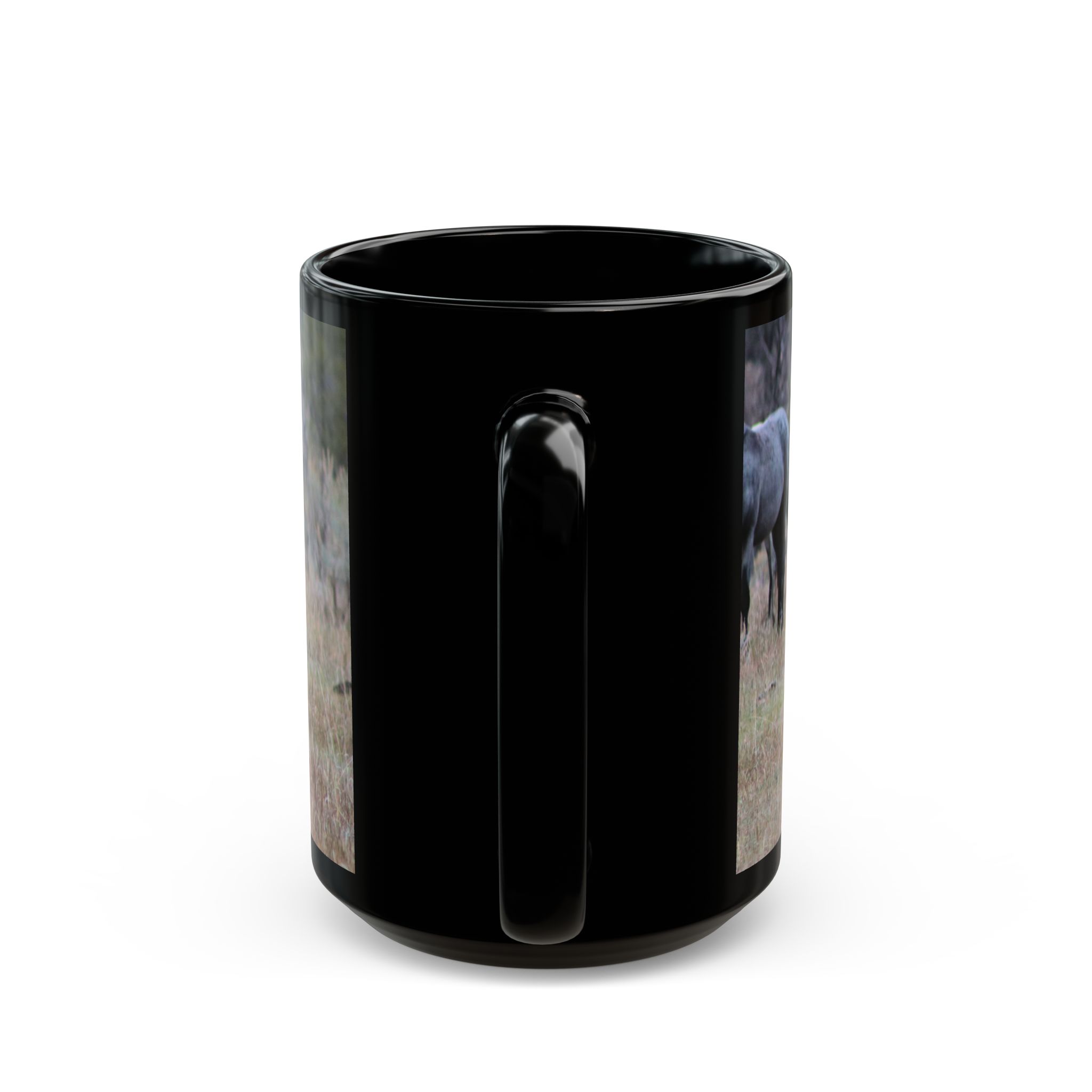 Herd of Wild Horses at Theodore Roosevelt National Park Black Ceramic Wraparound Mug Featuring Scenic Original GentleSeas Photography - Image 9