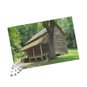 19th Century Farmhouse Puzzle at Cades Cove in Great Smoky Mountains National Park, Scenic Horizontal Jigsaw, Original GentleSeas Photography