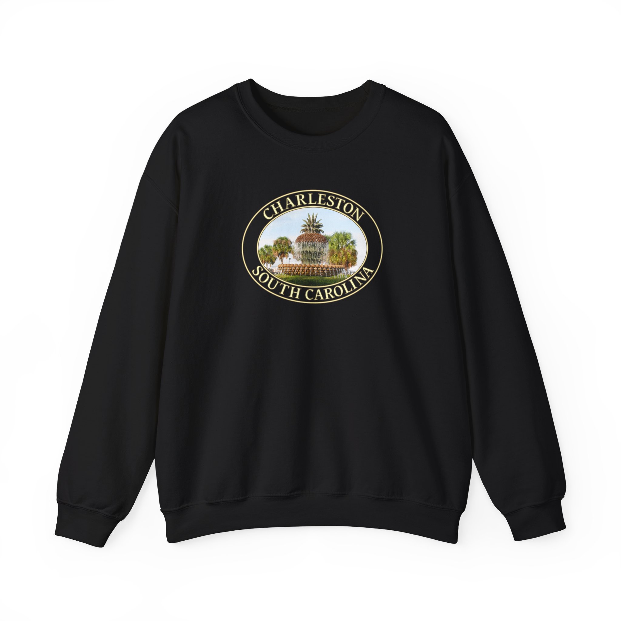 GentleSeas Pineapple Fountain Charleston SC Crewneck Sweatshirt - Cozy Travel & Nature Apparel - Image 7