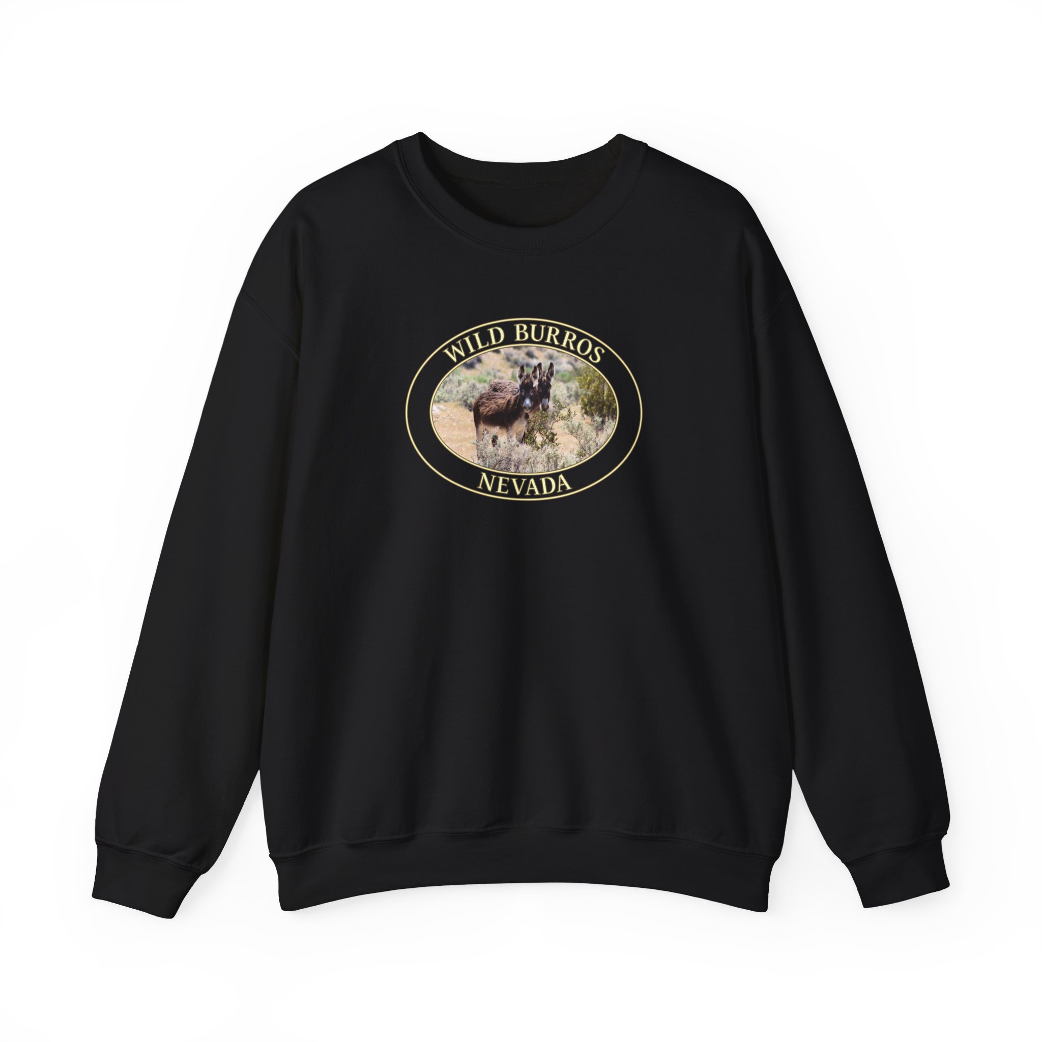 GentleSeas Wild Donkey Couple Crewneck Sweatshirt Featuring Original Western Nevada Photography - Image 7