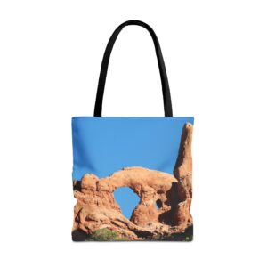 Closeup of Turret Arch at Arches National Park, Premium All-Over Print Tote Bag for Nature Lovers, Original GentleSeas Photography