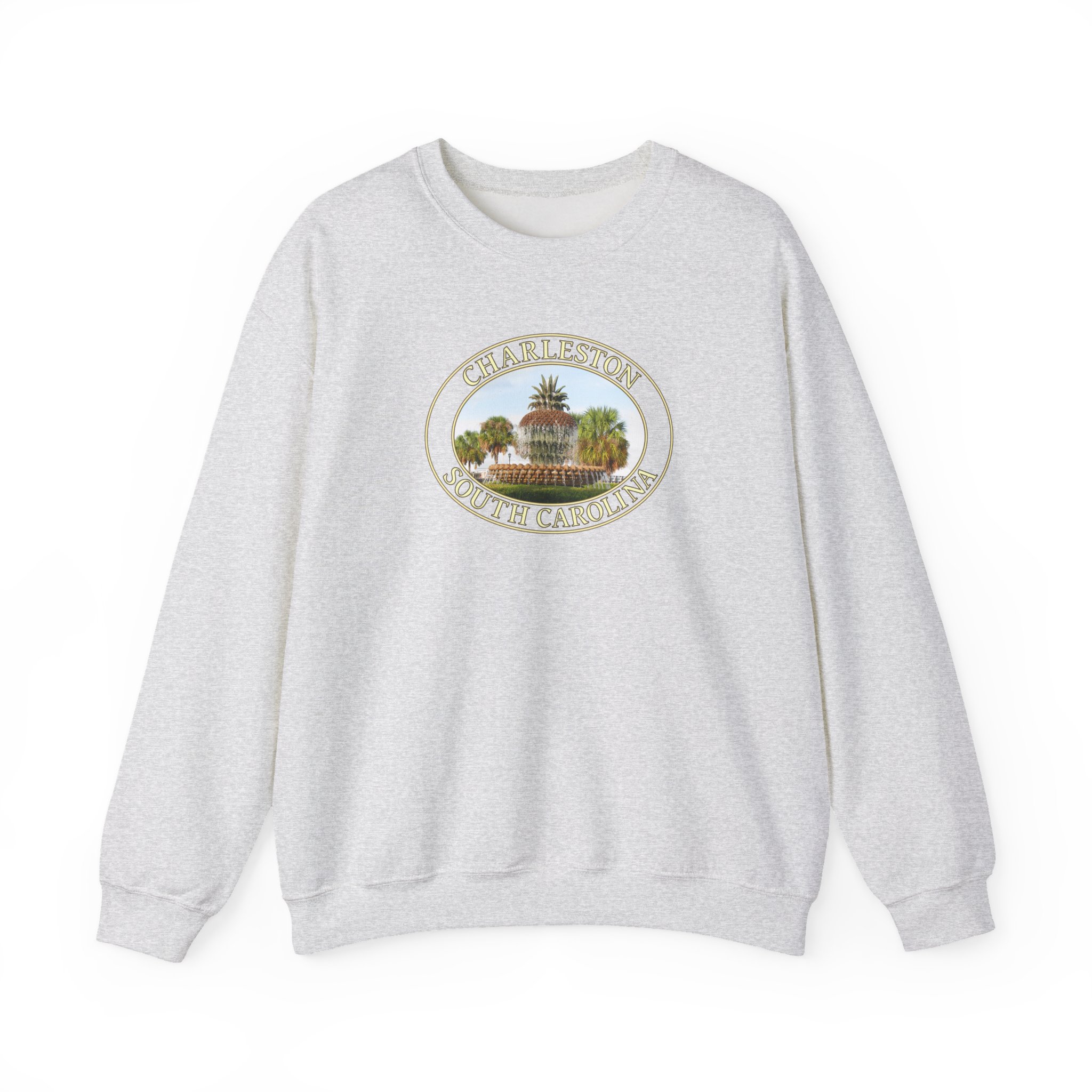 GentleSeas Pineapple Fountain Charleston SC Crewneck Sweatshirt - Cozy Travel & Nature Apparel - Image 5