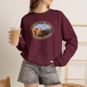 GentleSeas Unique Rock Formations Crewneck Sweatshirt - Garden of the Gods Colorado Springs Scenic Photography