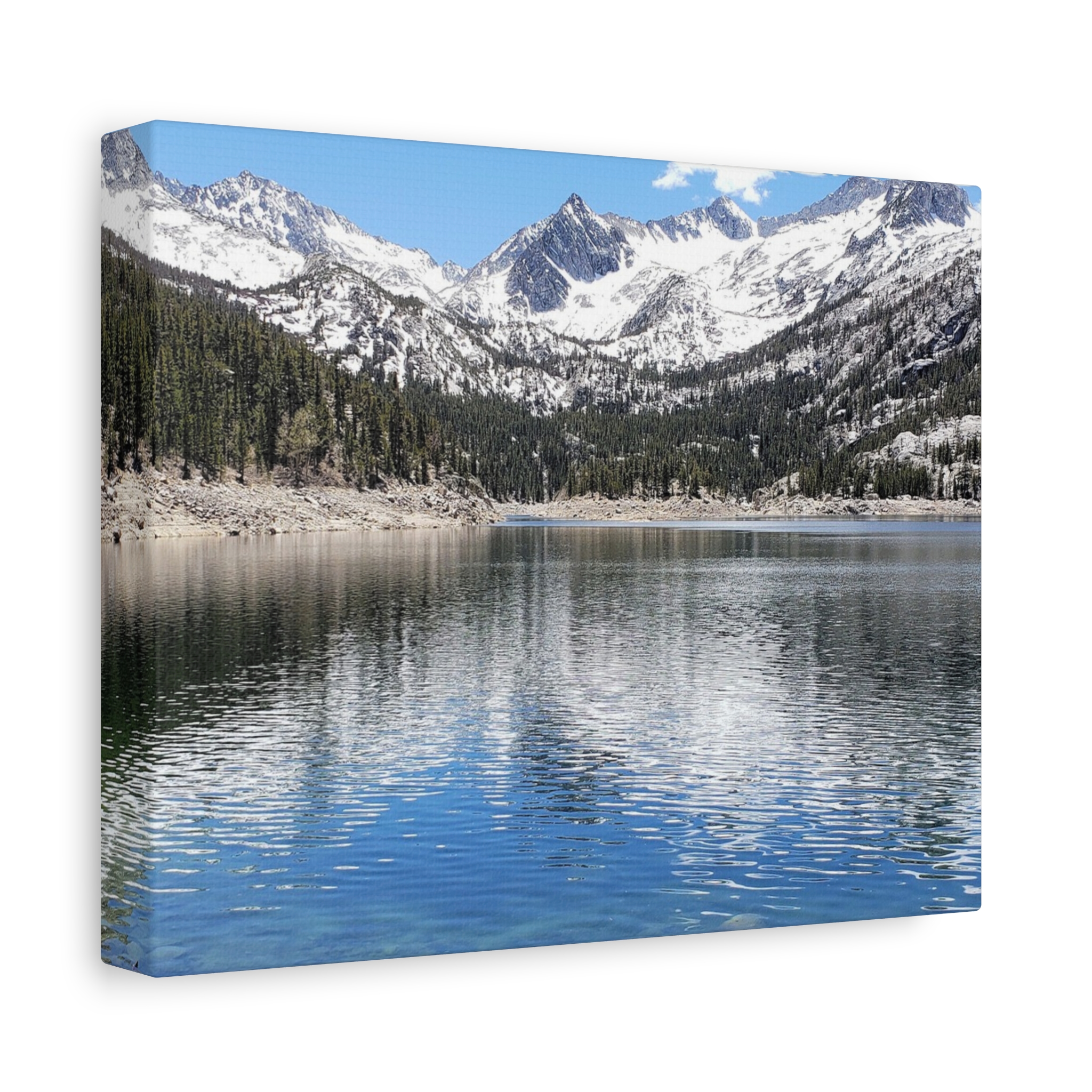 South Lake in Bishop California Wrapped Canvas Wall Art – Sierra Nevada Mountain Lake Photography – Alpine Landscape Print on Canvas - Image 2