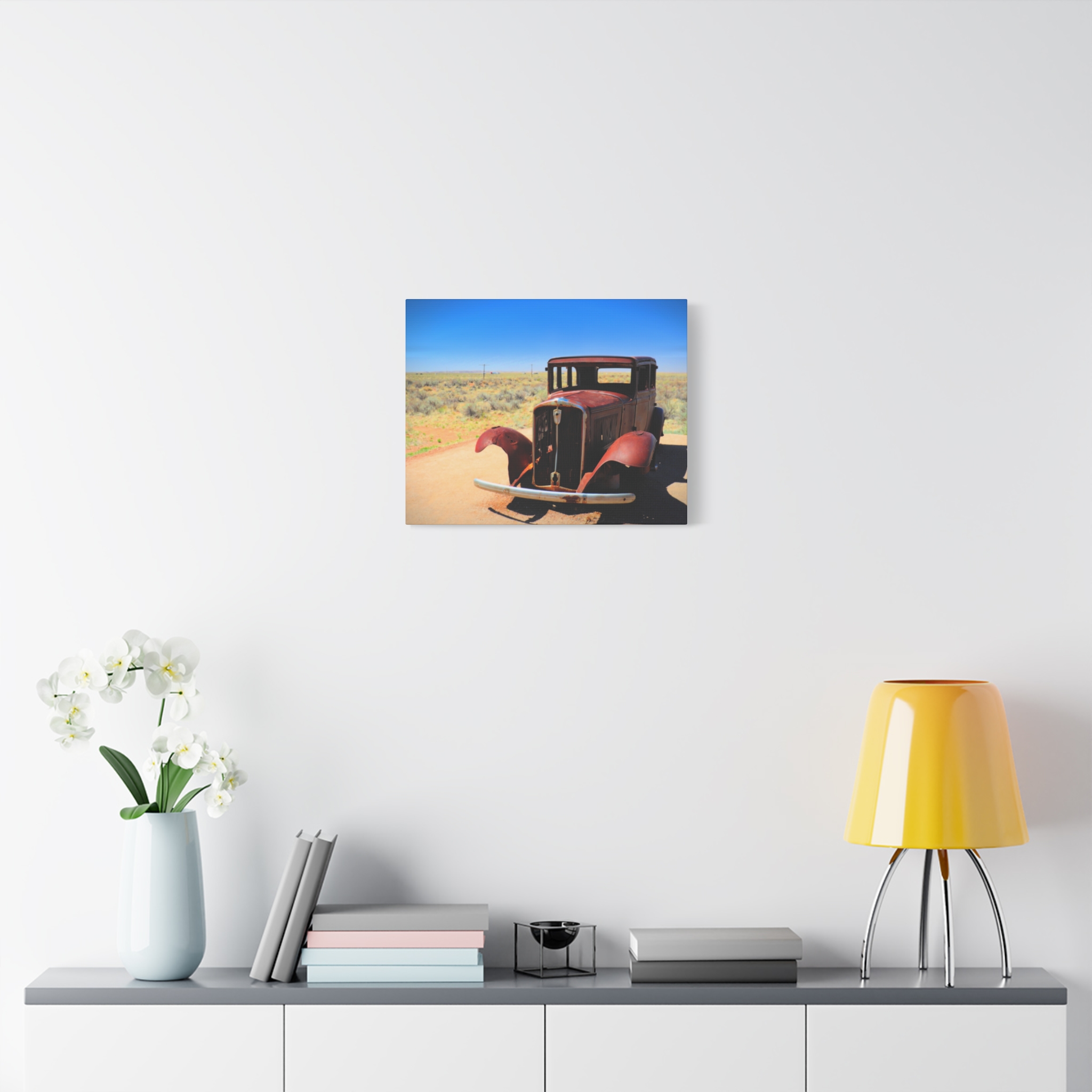 Antique Car – Wrapped Canvas Wall Art | Route 66 Near Holbrook, Arizona Print | Vintage Americana Desert Home Decor - Image 11