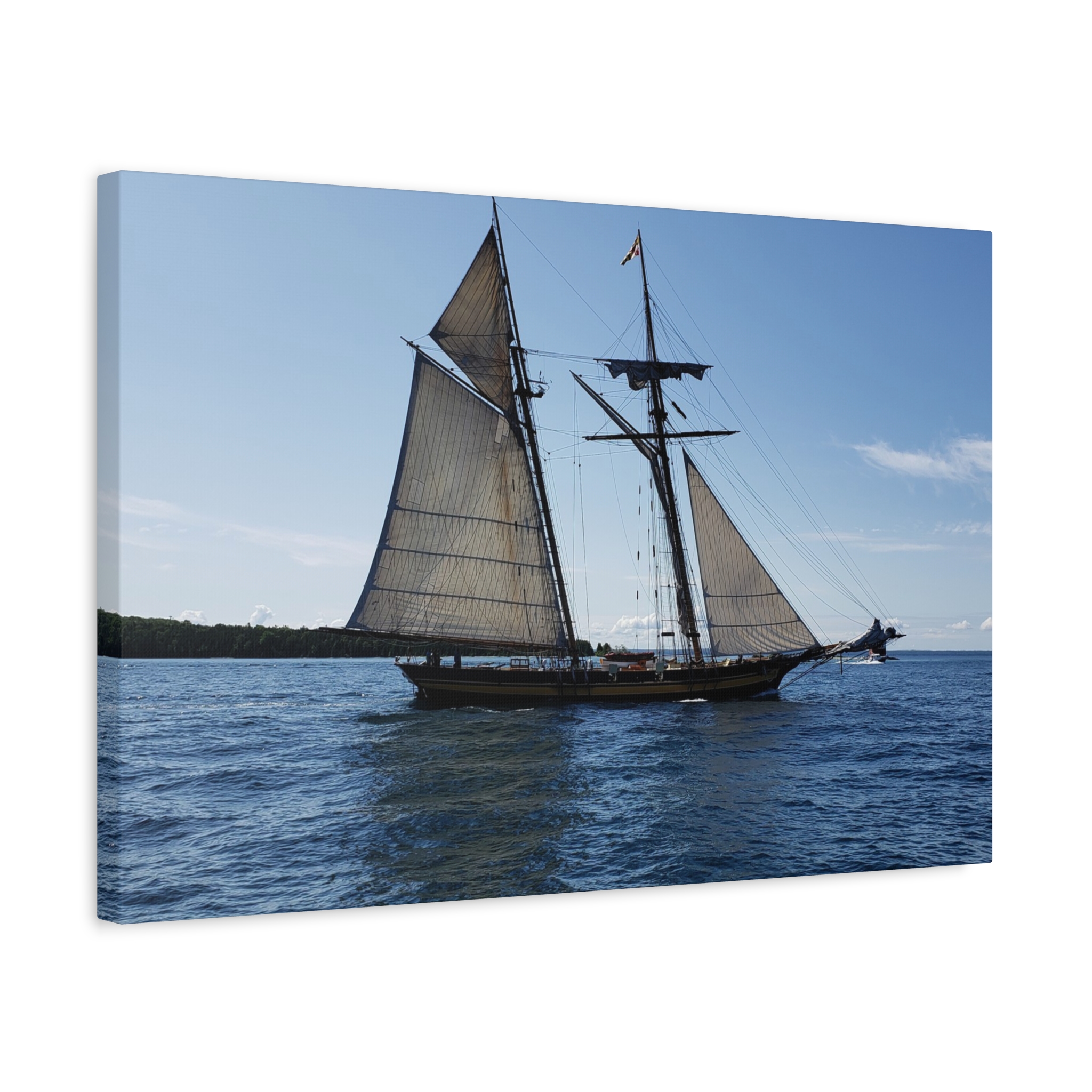 Schooner on Lake Huron near Mackinac Island Wrapped Canvas Wall Art – Great Lakes Nautical Photography – Michigan Sailing Ship Print Ready to Hang - Image 14