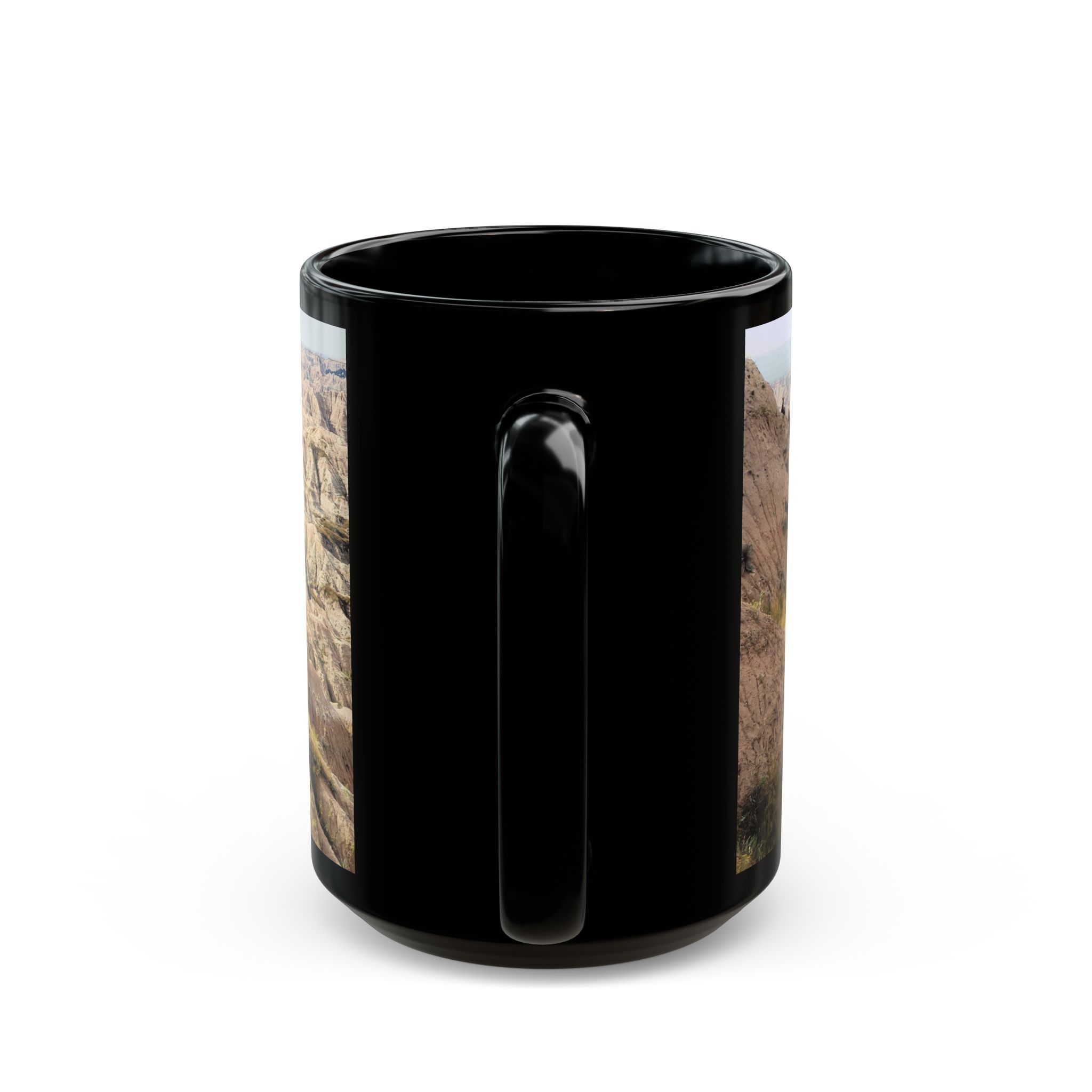 Bighorn Sheep Herd on Hill, Black Ceramic Wraparound Mug Featuring Original GentleSeas Photography from Badlands National Park - 11oz & 15oz - Image 9