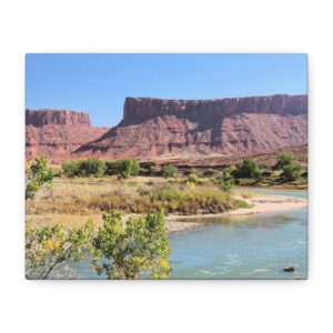 Colorado River Wrapped Canvas Wall Art – Moab Utah Desert Canyon Landscape – Scenic River View Travel Photography – Southwest Nature Décor