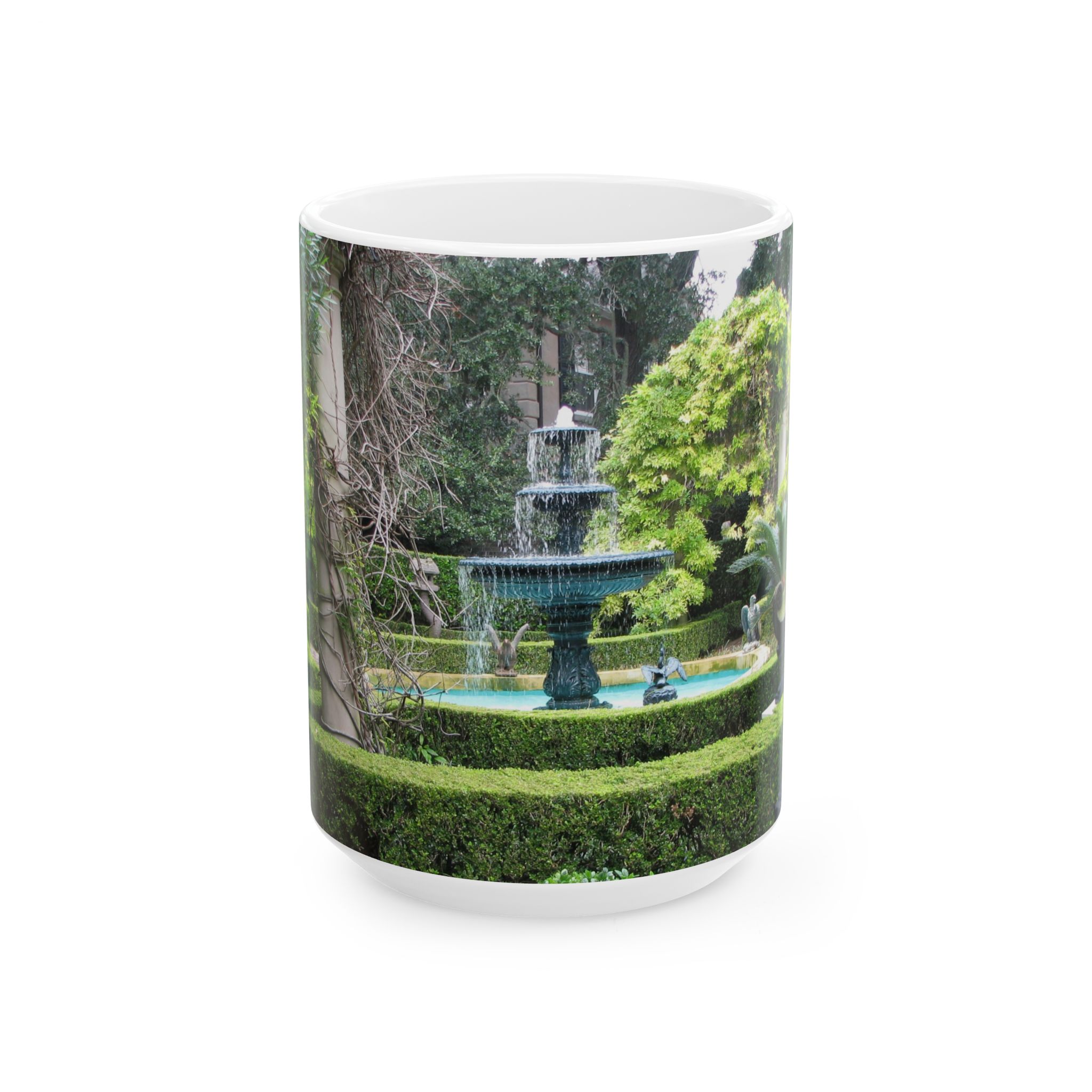 Charleston Garden with Small Fountain Ceramic Wraparound Mug Featuring Original GentleSeas Photography - Nature Inspired Drinkware for Travel and Outdoor Lovers - Image 6