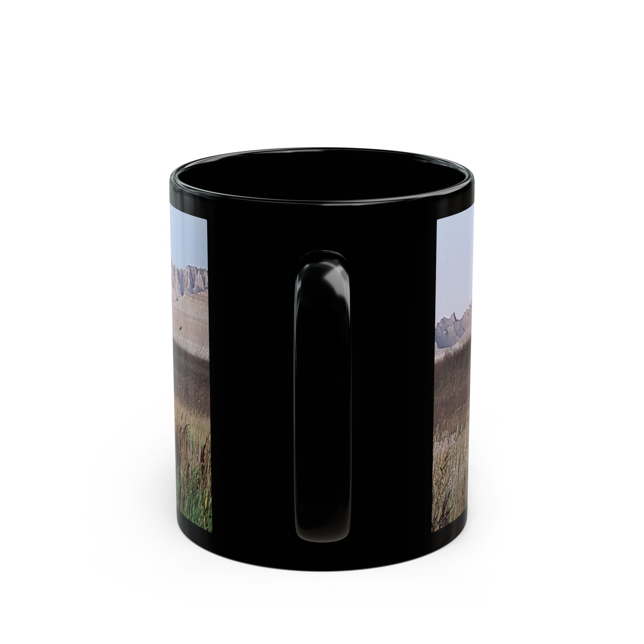 Sandstone Buttes at Badlands National Park Black Ceramic Wraparound Mug with Scenic Photo Print, Original GentleSeas Photography - Image 4