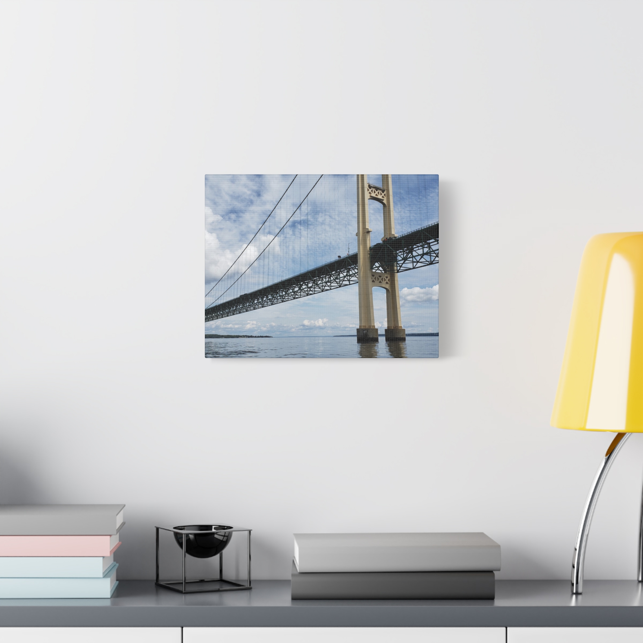Mighty Mac Mackinac Bridge Wrapped Canvas Wall Art – Michigan Great Lakes Landmark Photography – Lake Huron and Lake Michigan Suspension Bridge Print Ready to Hang - Image 7