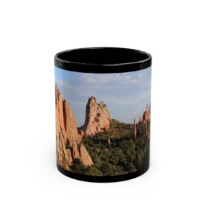GentleSeas Black Ceramic Mug Featuring Unique Rock Formations at Garden of the Gods in Colorado Springs