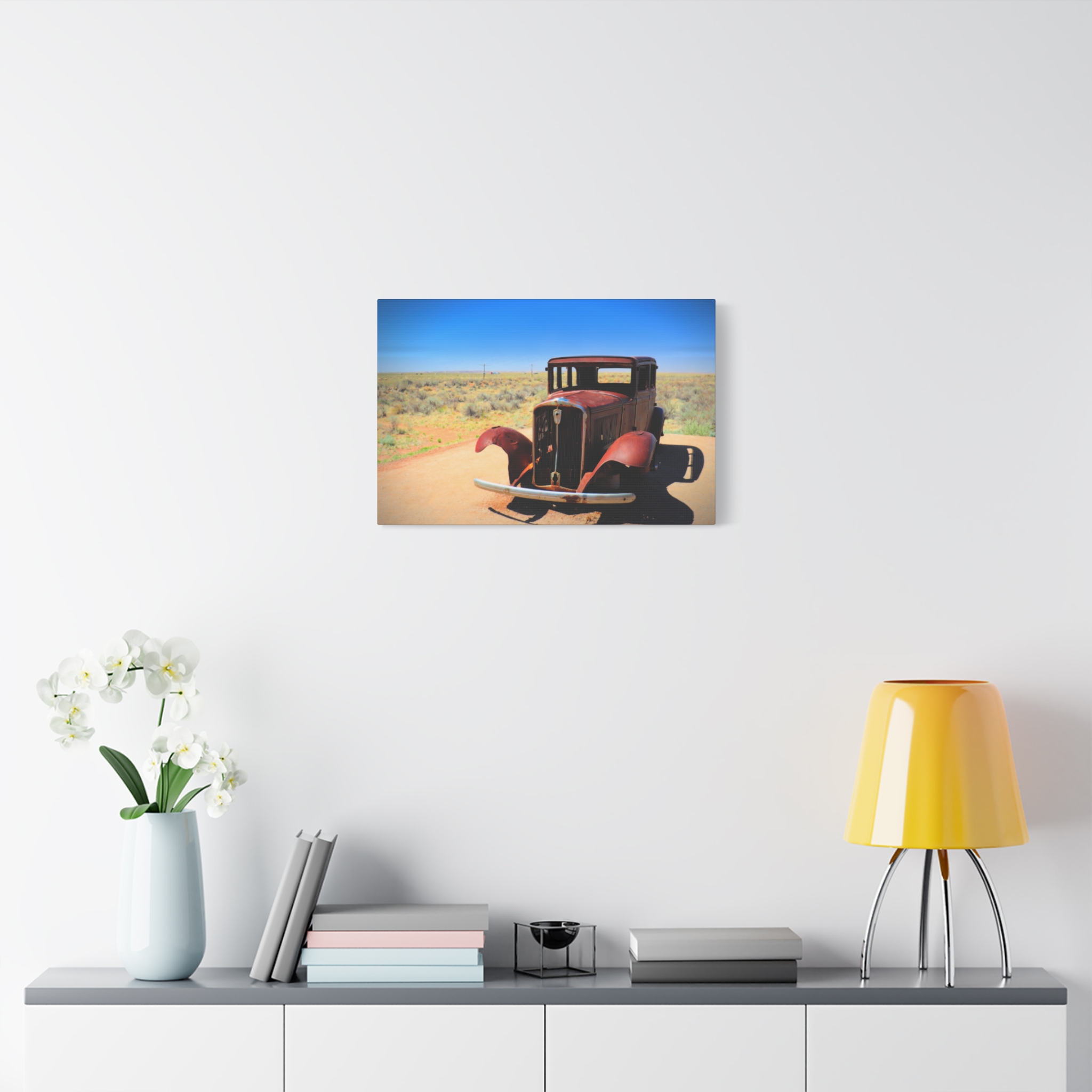 Antique Car – Wrapped Canvas Wall Art | Route 66 Near Holbrook, Arizona Print | Vintage Americana Desert Home Decor - Image 15