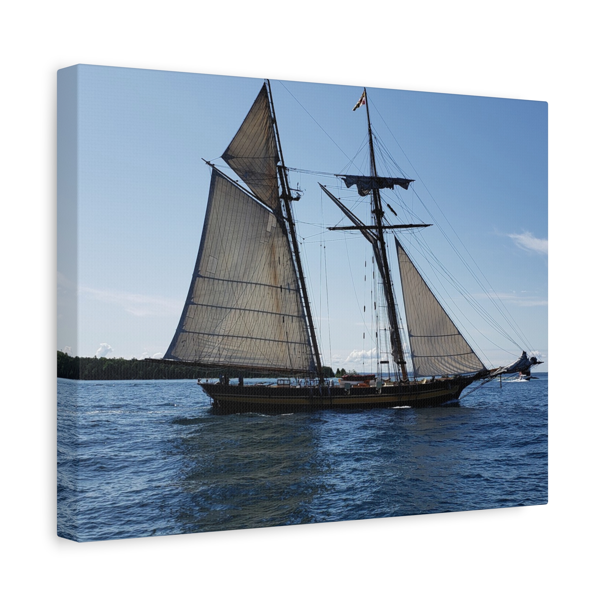 Schooner on Lake Huron near Mackinac Island Wrapped Canvas Wall Art – Great Lakes Nautical Photography – Michigan Sailing Ship Print Ready to Hang - Image 6