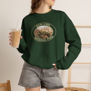 GentleSeas Bighorn Sheep Herd Crewneck Sweatshirt Featuring Badlands National Park Photography