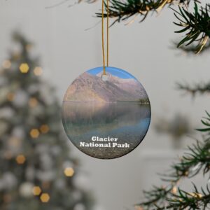 Lake McDonald Reflection Ceramic Ornament Featuring Glacier National Park Photography - Holiday Keepsake