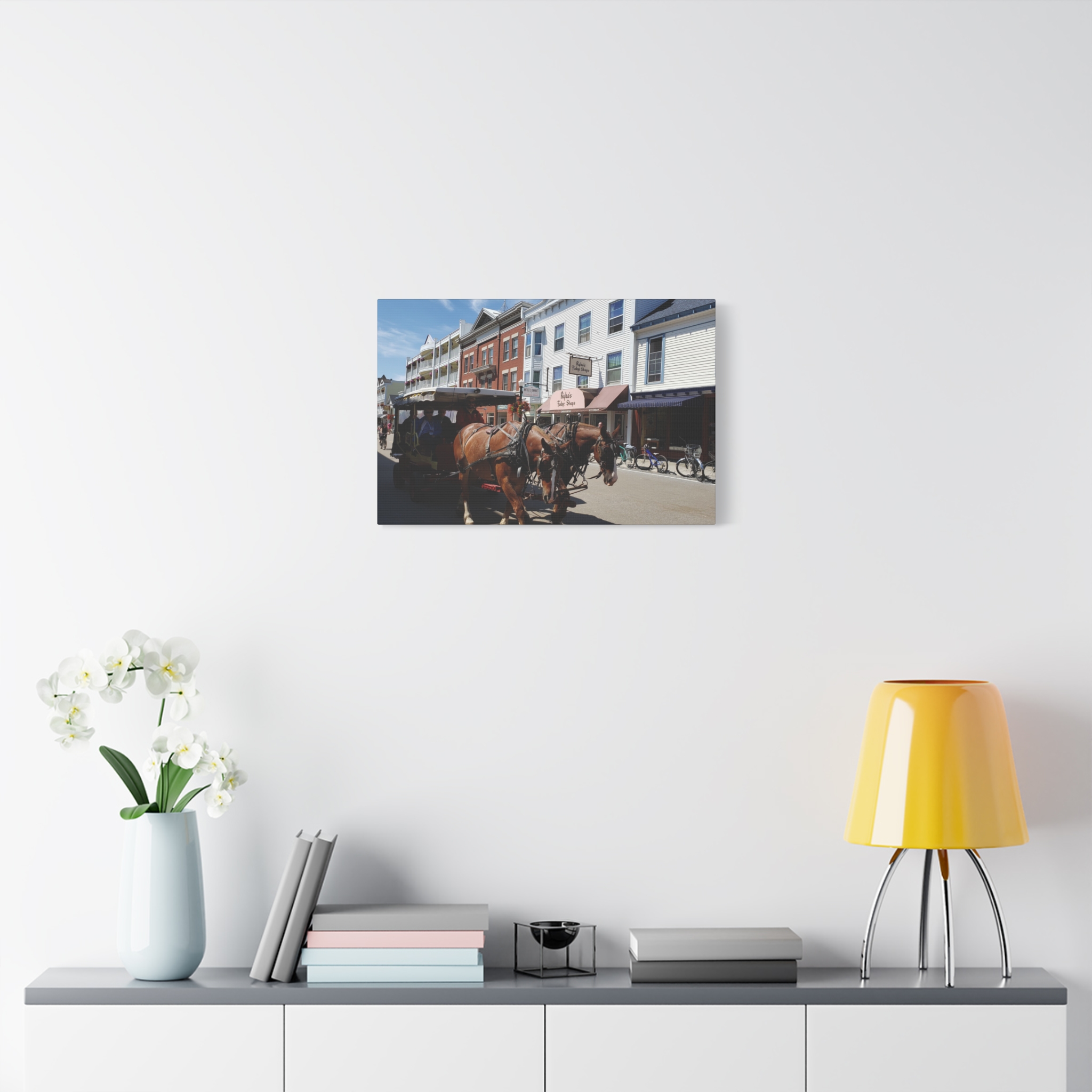 Downtown Horse and Carriage on Mackinac Island Wrapped Canvas Wall Art – Historic Michigan Street Scene Photography – Great Lakes Travel Décor – Horses, Carriage Rides, and Island Life Print Ready to... - Image 15