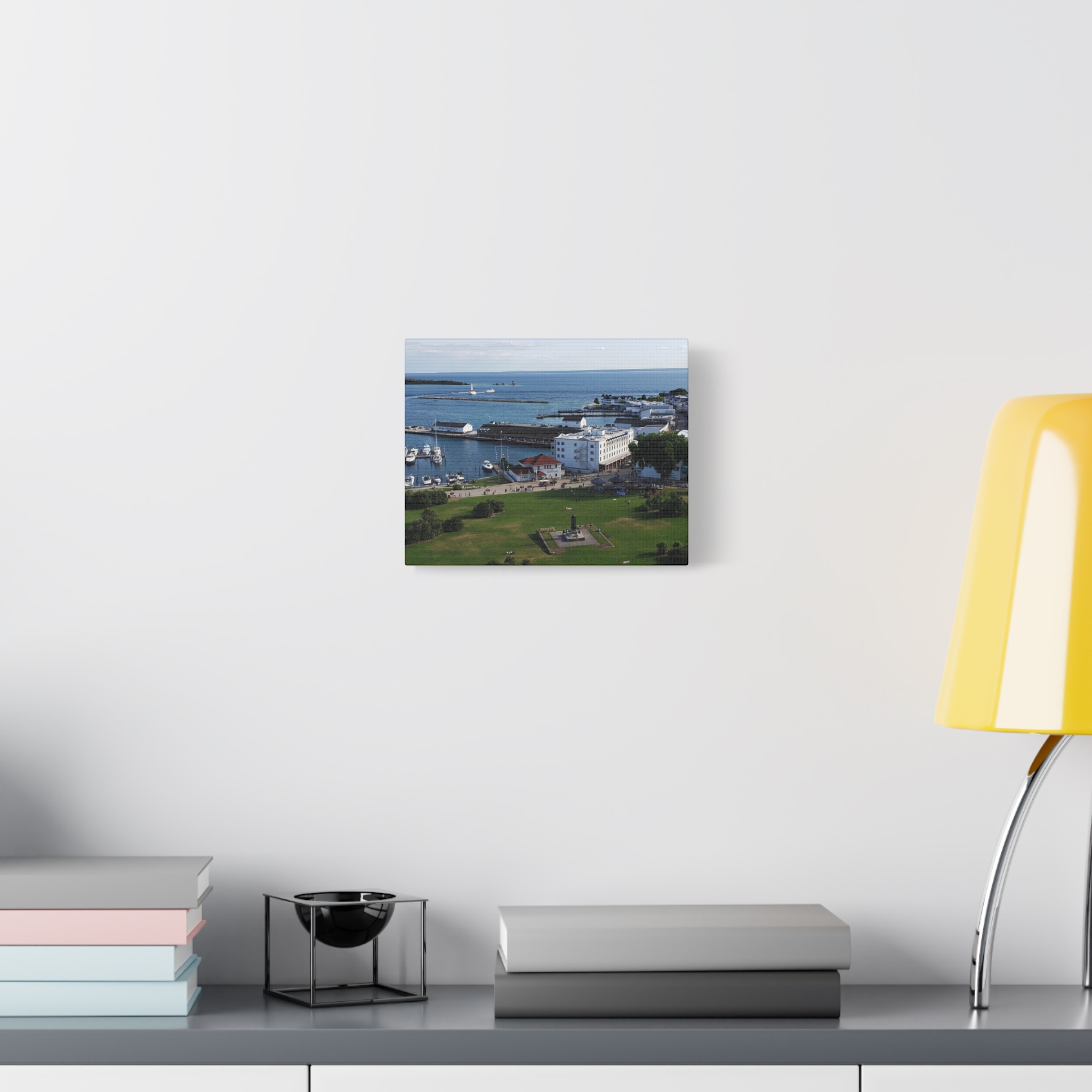 Harbor and Downtown Mackinac Island Wrapped Canvas Wall Art – Michigan Great Lakes Photography – Lake Huron Marina, Waterfront, and Historic Downtown Print Ready to Hang - Image 3