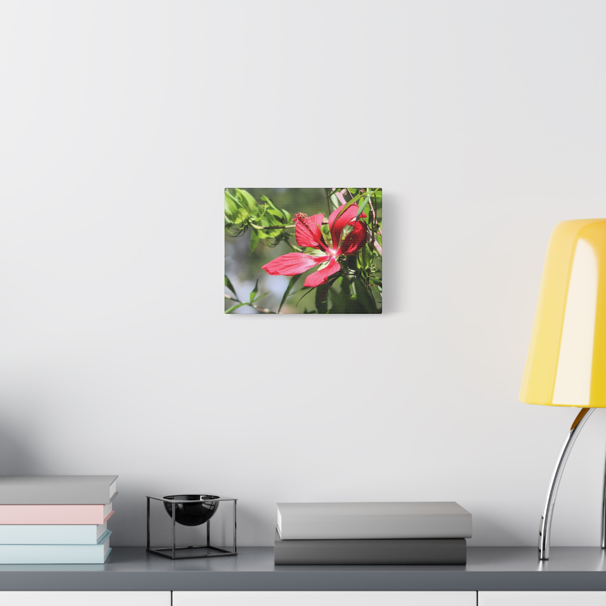 Blazing Star Hibiscus Canvas Wall Art – Vibrant Red Summer Flower Photography, Botanical Nature Print from North Carolina Gardens – Wrapped Canvas Home Decor - Image 3