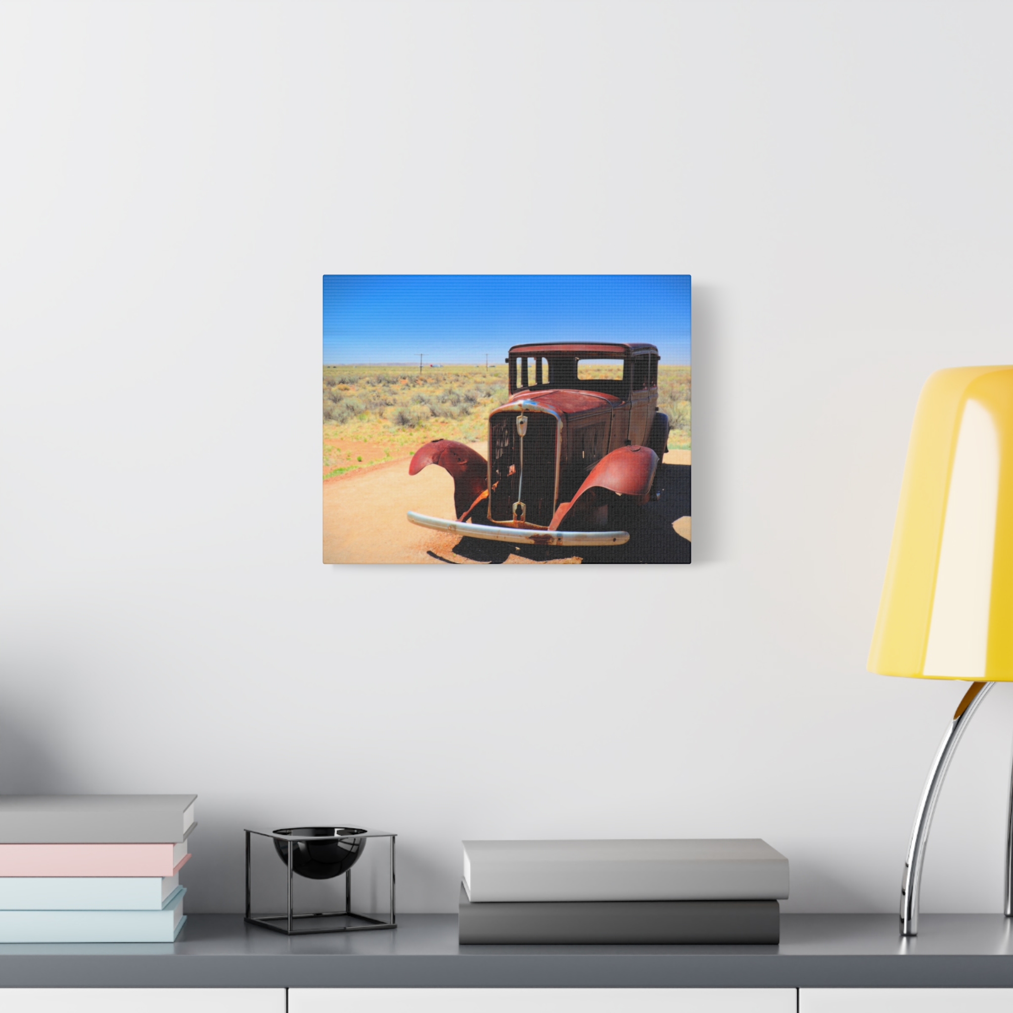 Antique Car – Wrapped Canvas Wall Art | Route 66 Near Holbrook, Arizona Print | Vintage Americana Desert Home Decor - Image 7