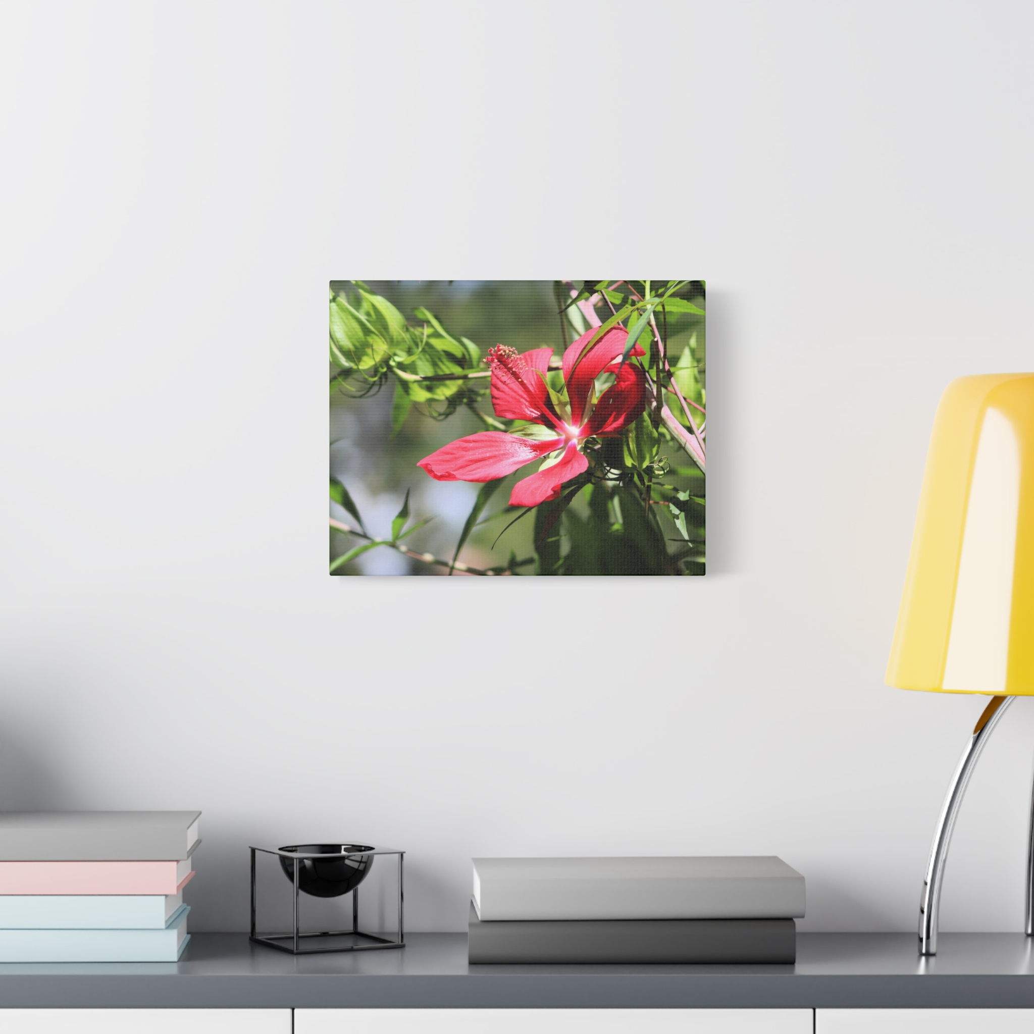 Blazing Star Hibiscus Canvas Wall Art – Vibrant Red Summer Flower Photography, Botanical Nature Print from North Carolina Gardens – Wrapped Canvas Home Decor - Image 7