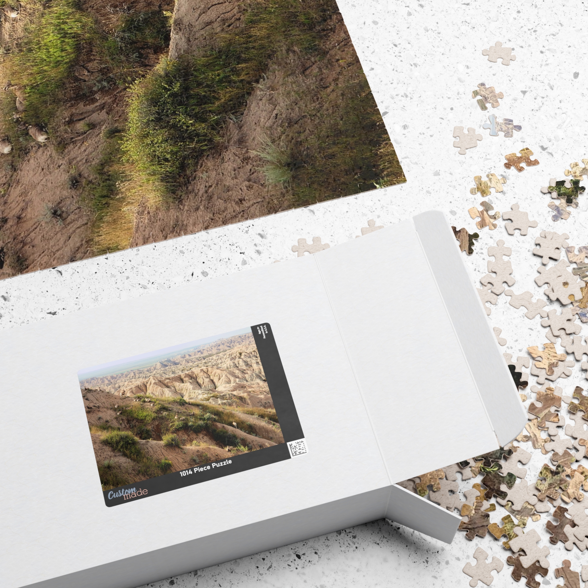 Bighorn Sheep Herd Puzzle Featuring Badlands National Park Landscape - Multiple Sizes - Image 16