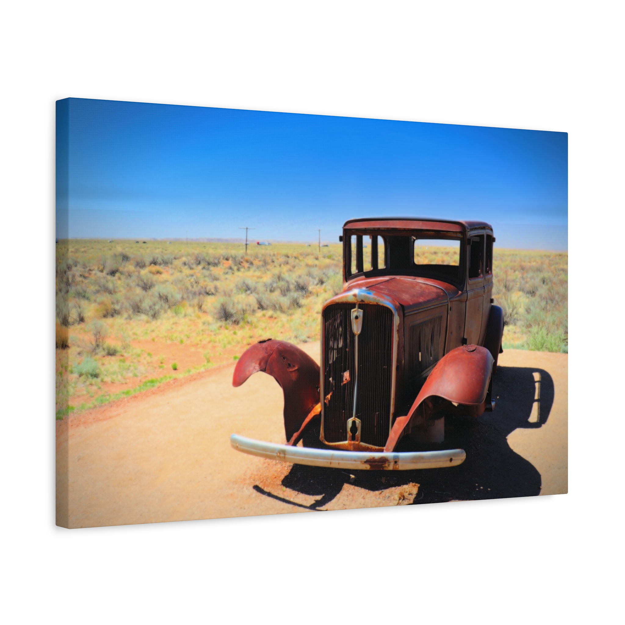 Antique Car – Wrapped Canvas Wall Art | Route 66 Near Holbrook, Arizona Print | Vintage Americana Desert Home Decor - Image 14