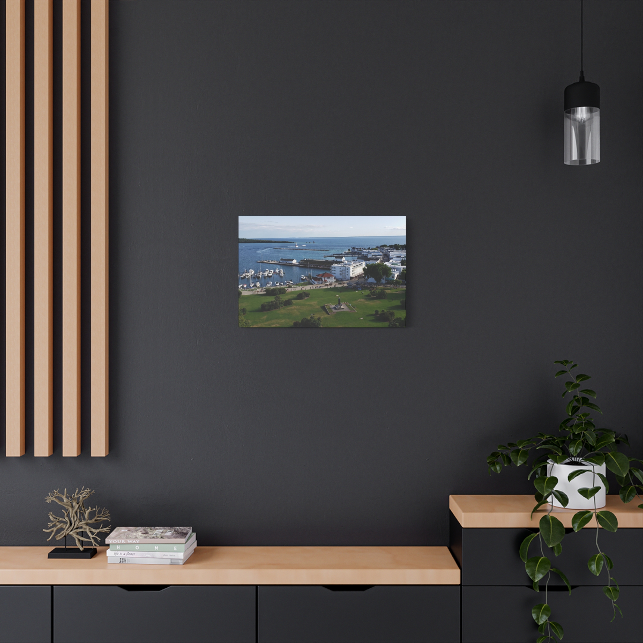 Harbor and Downtown Mackinac Island Wrapped Canvas Wall Art – Michigan Great Lakes Photography – Lake Huron Marina, Waterfront, and Historic Downtown Print Ready to Hang - Image 16